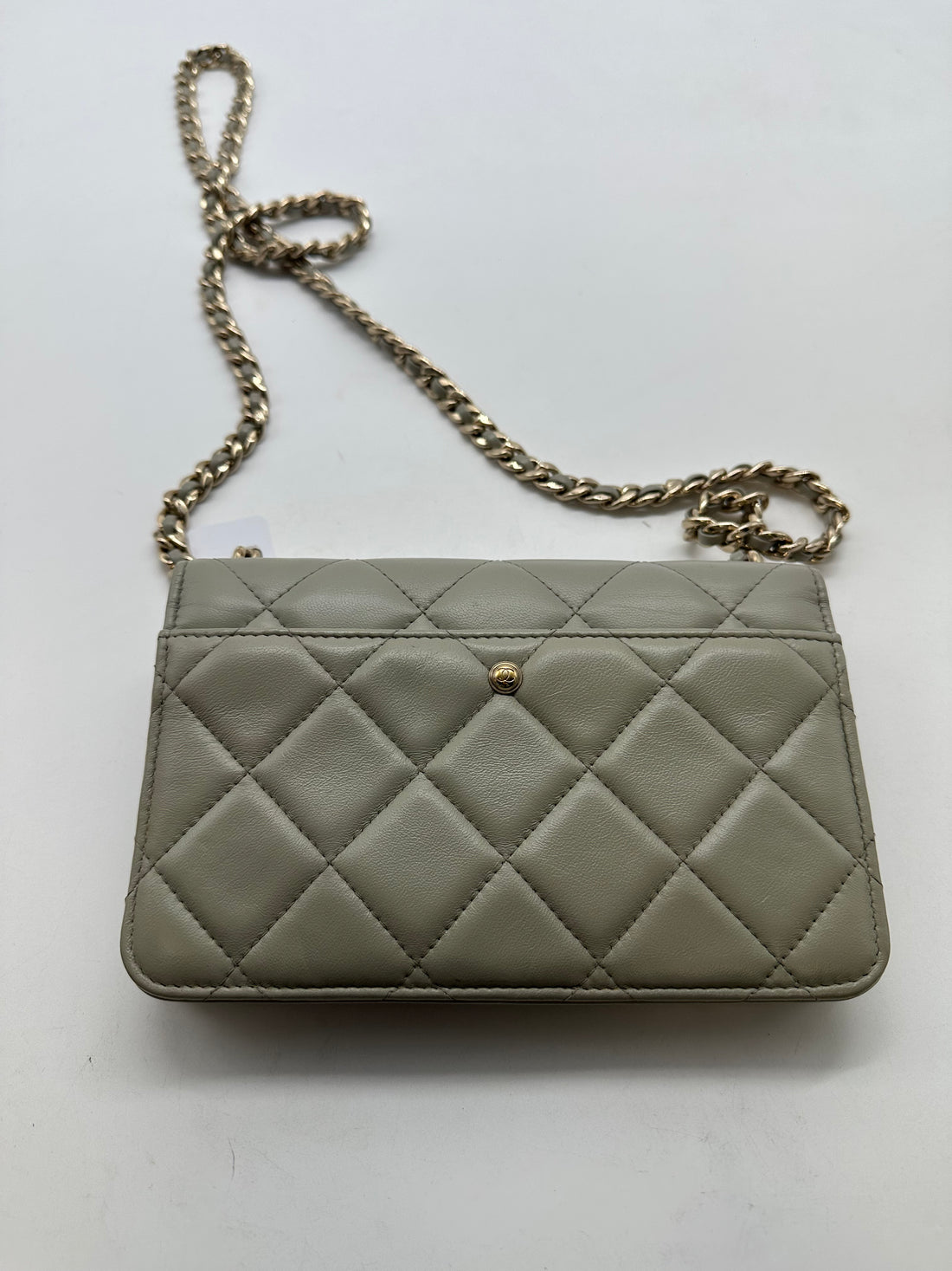 Chanel Lambskin Quilted Resin Flap Bag Grey Microchip CC462AD