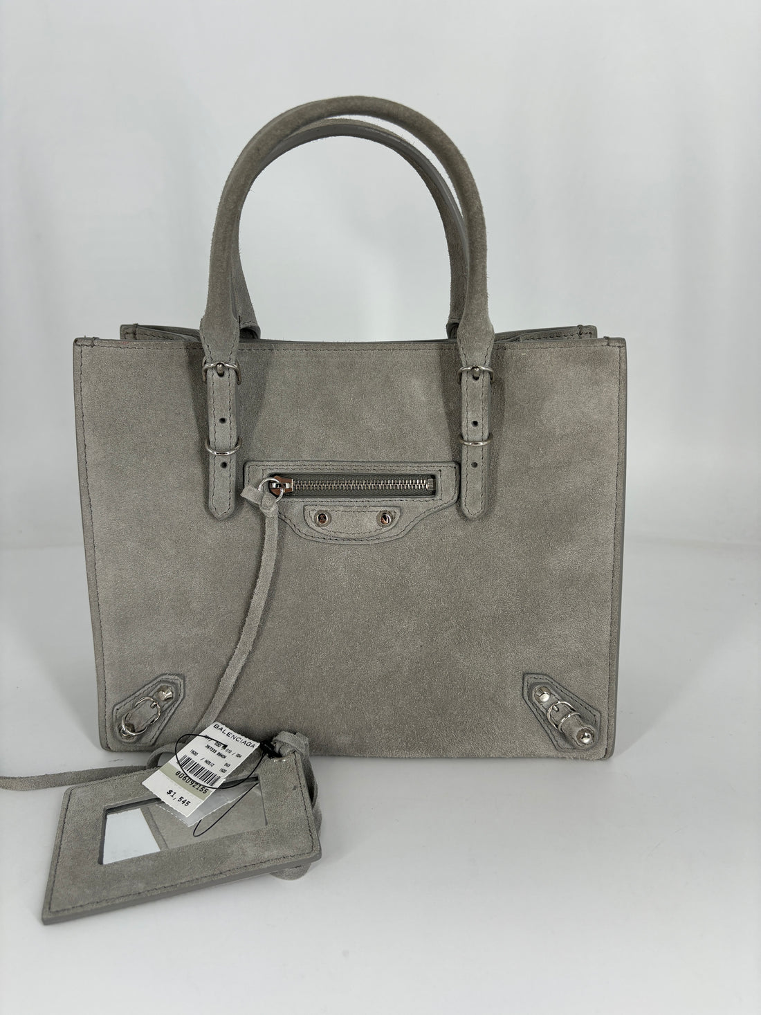 Balenciaga Papier Suede Tote Grey