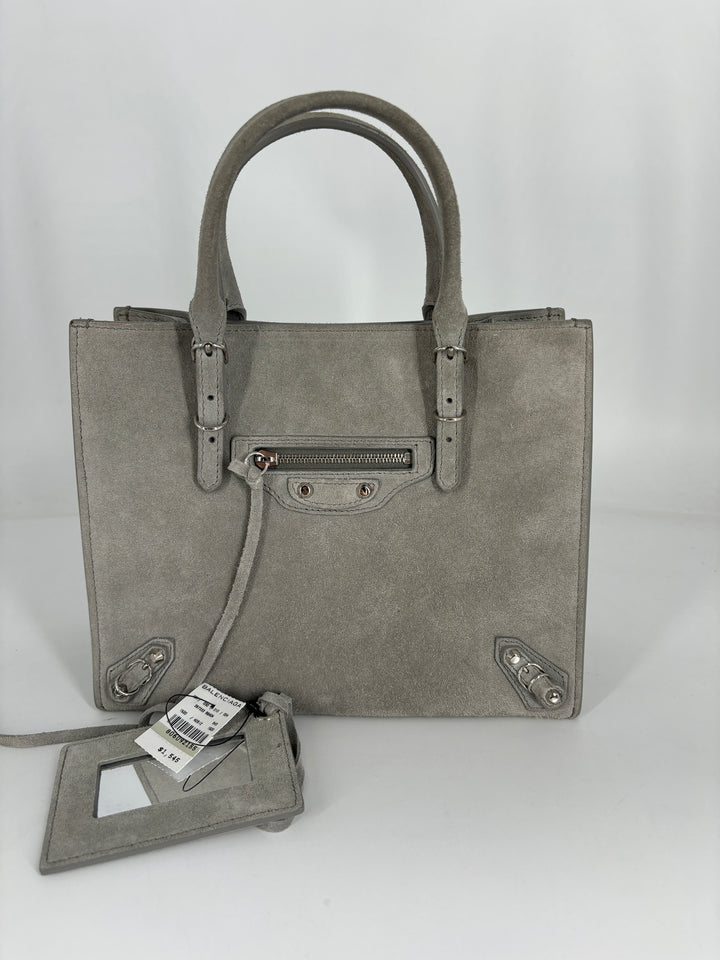 Balenciaga Papier Suede Tote Grey