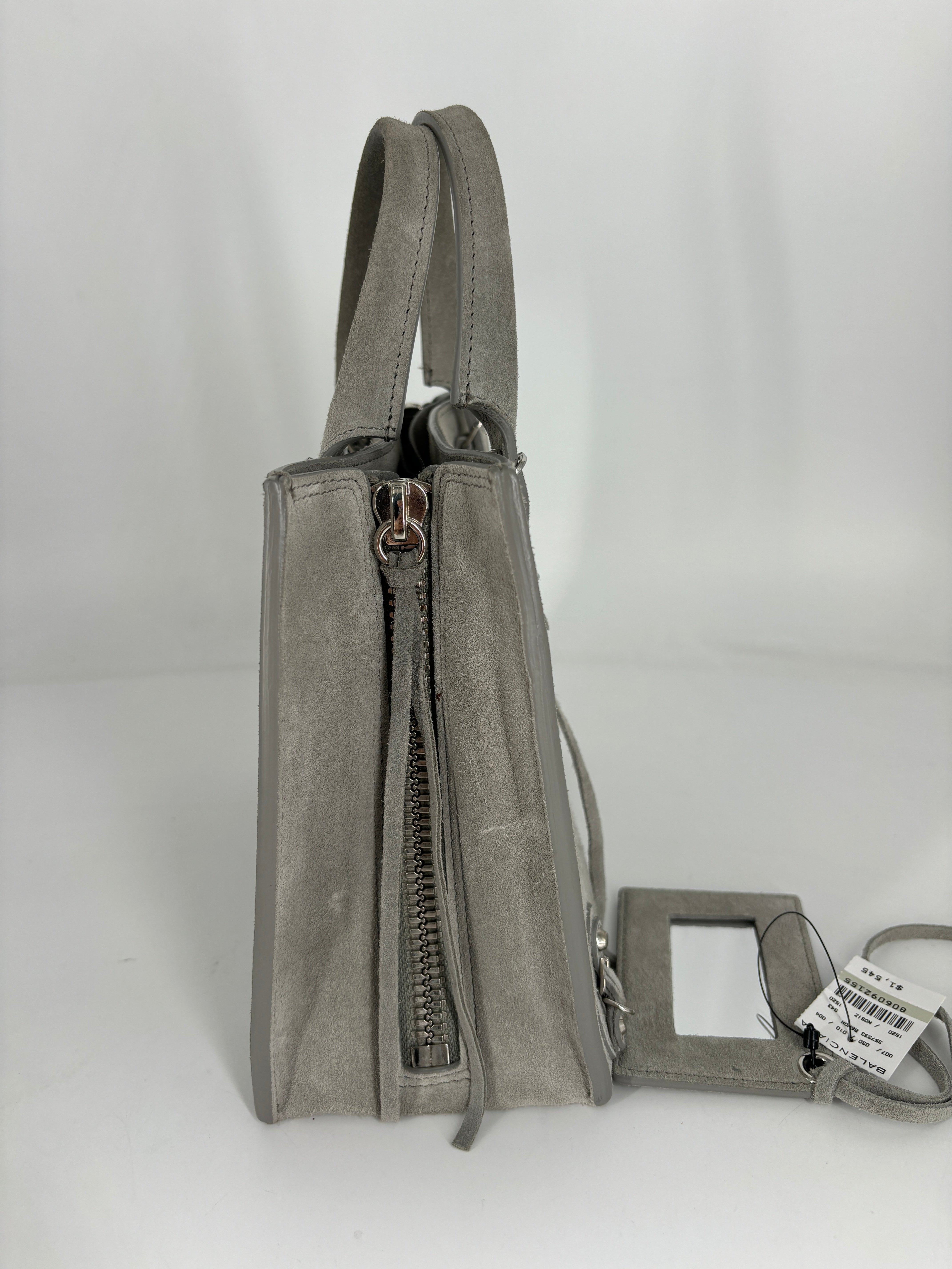 Balenciaga Papier Suede Tote Grey