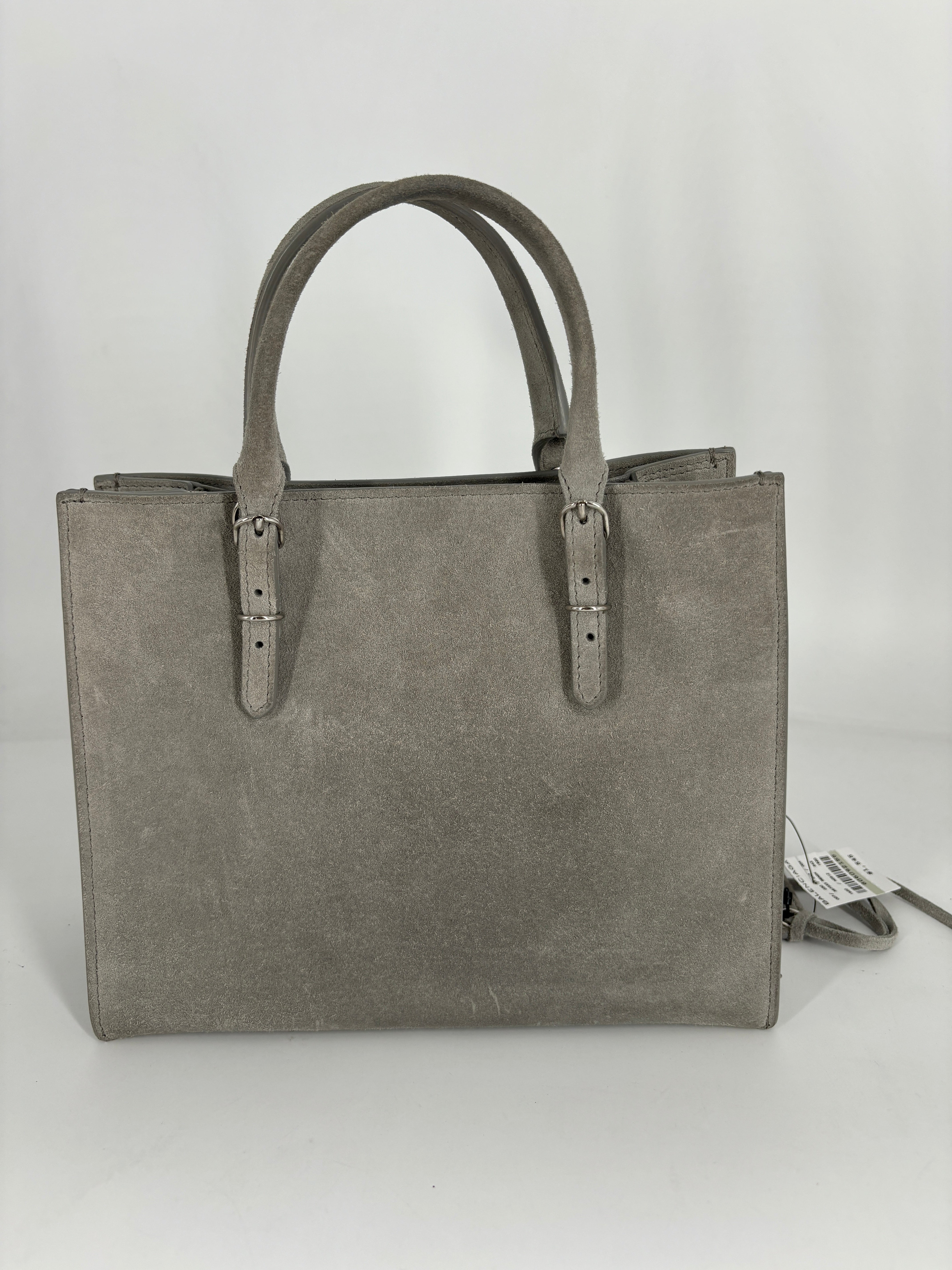 Balenciaga Papier Suede Tote Grey