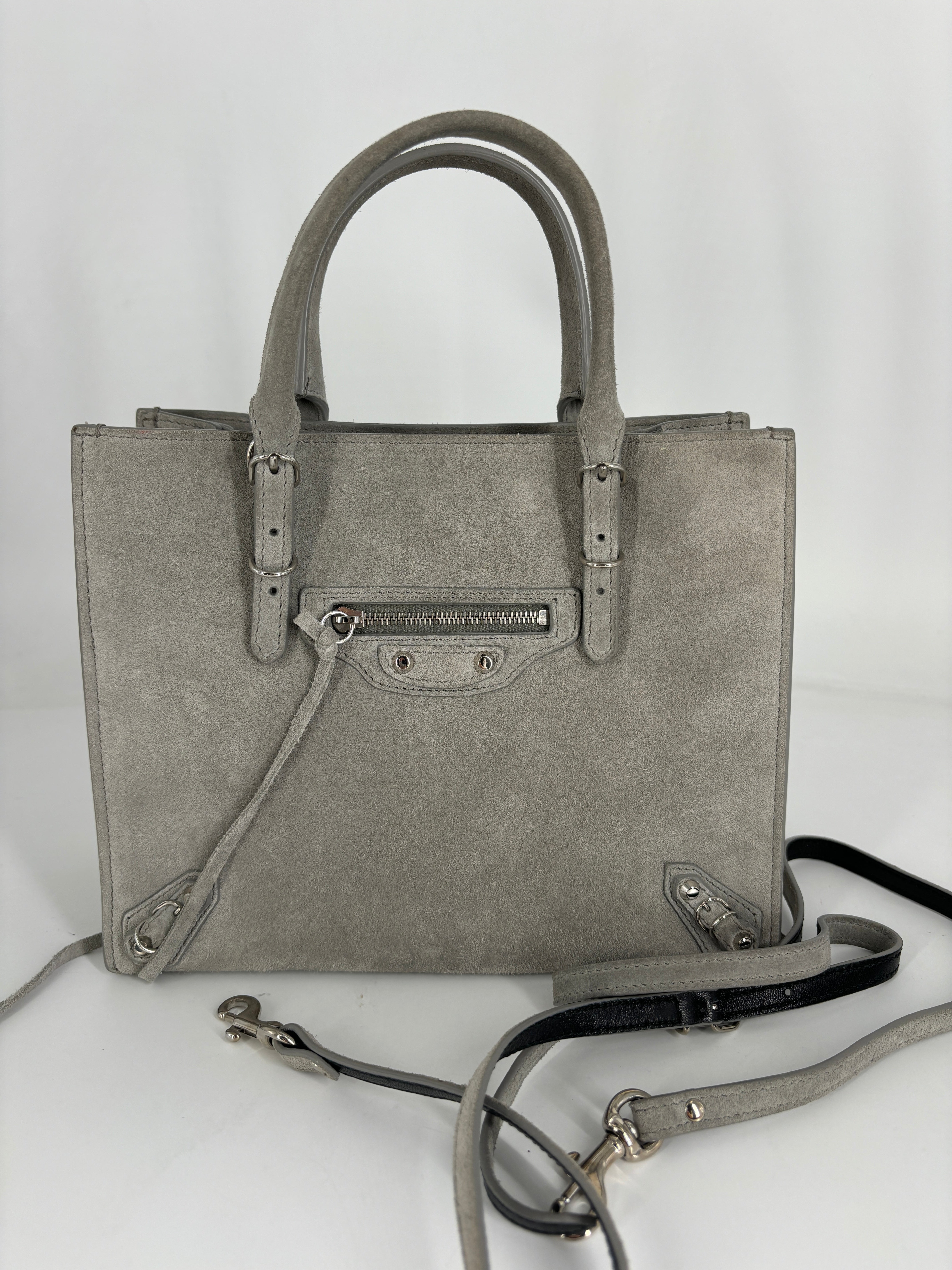 Balenciaga Papier Suede Tote Grey
