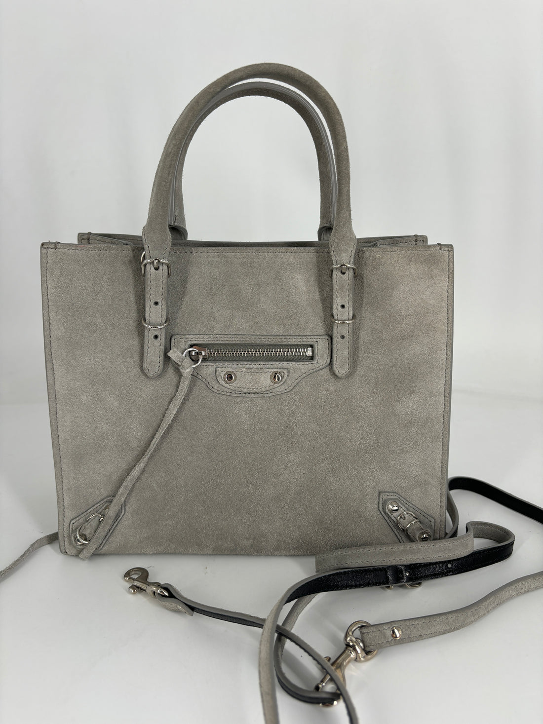 Balenciaga Papier Suede Tote Grey