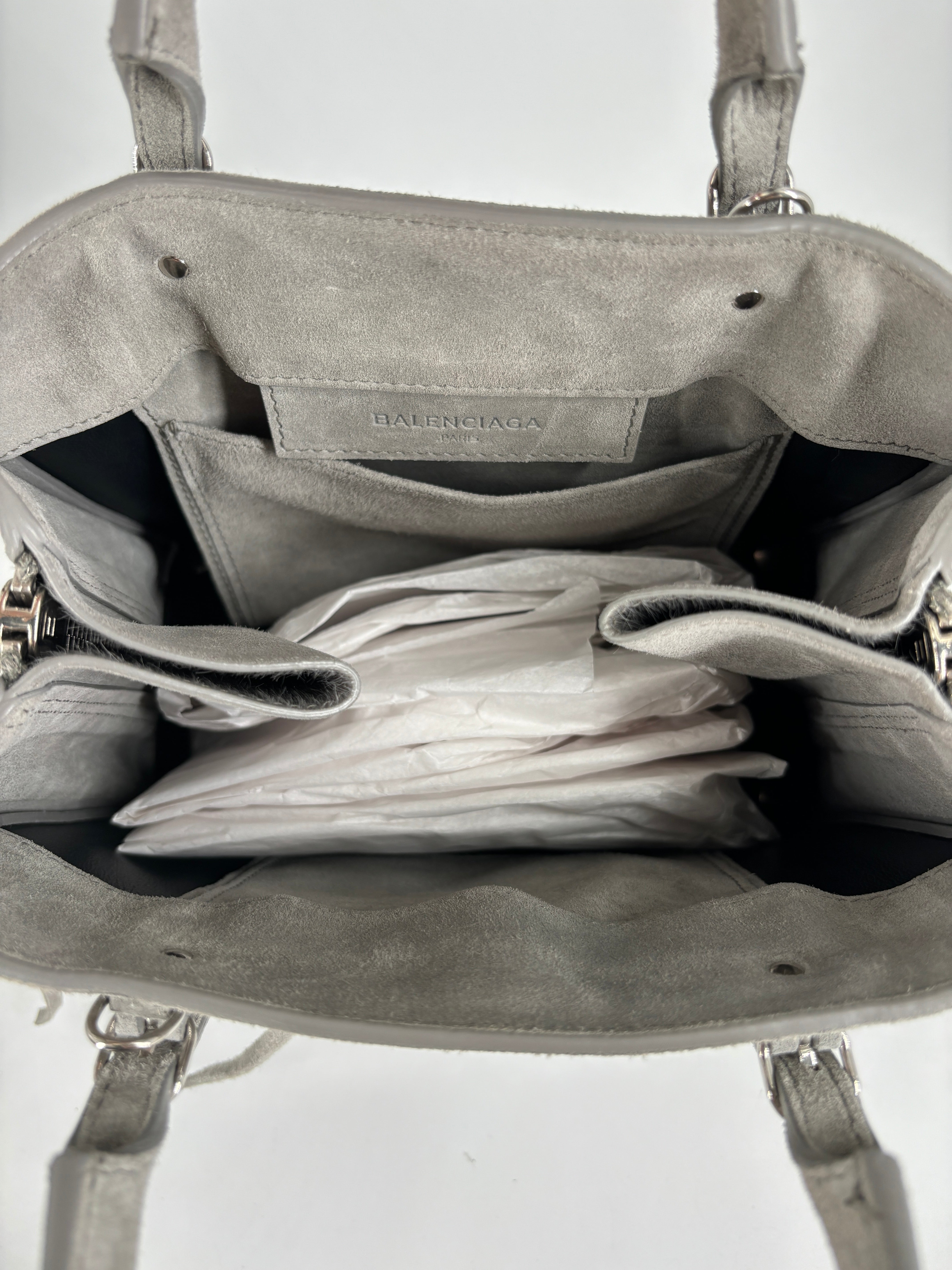 Balenciaga Papier Suede Tote Grey
