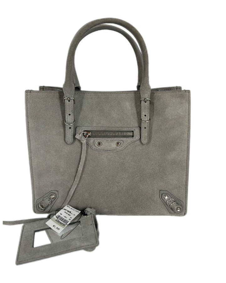 Balenciaga Papier Suede Tote Grey