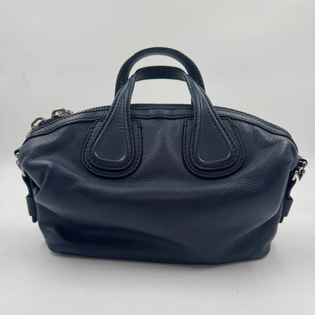 GIVENCHY Pebbled Calfskin Small Nightingale Navy