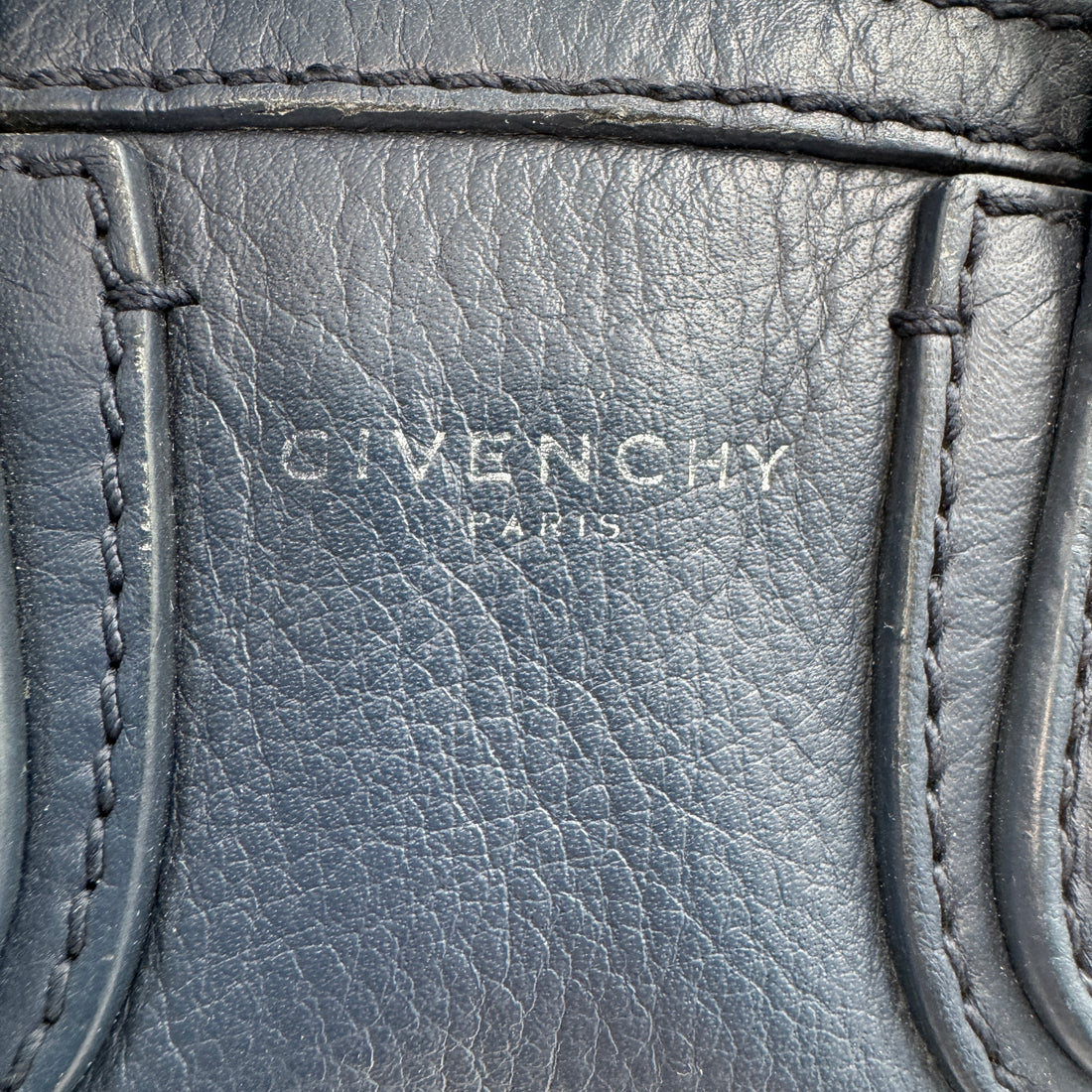 GIVENCHY Pebbled Calfskin Small Nightingale Navy