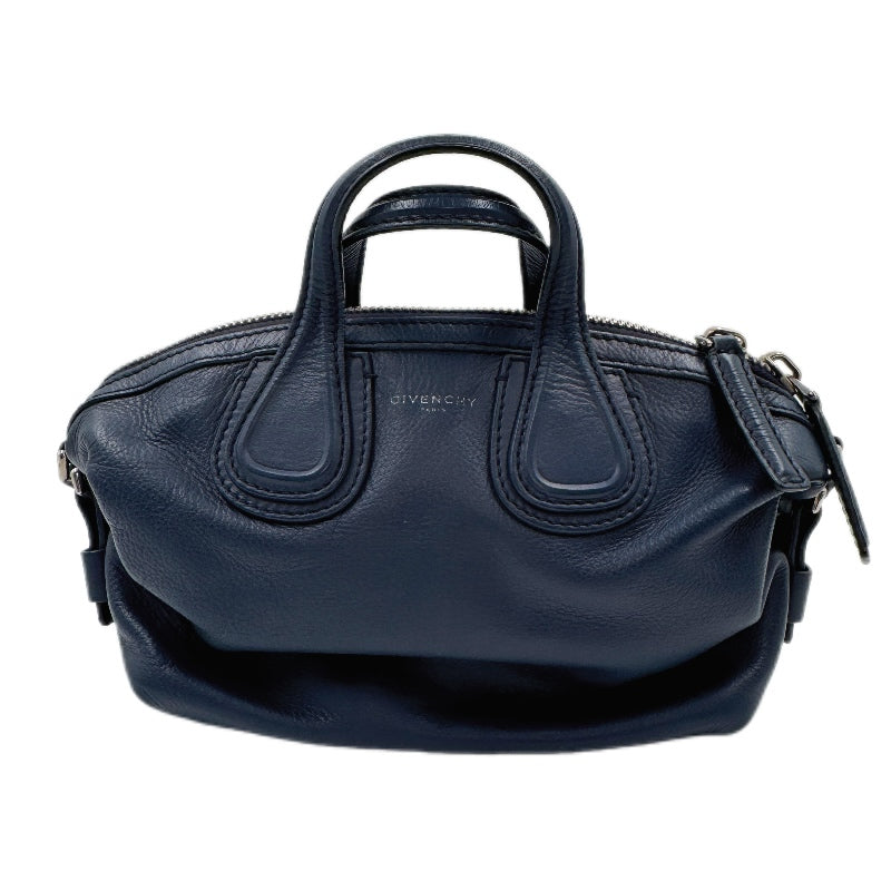 GIVENCHY Pebbled Calfskin Small Nightingale Navy