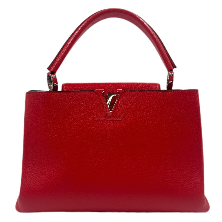 Louis Vuitton Taurillon Capucines PM Handbag red in leather