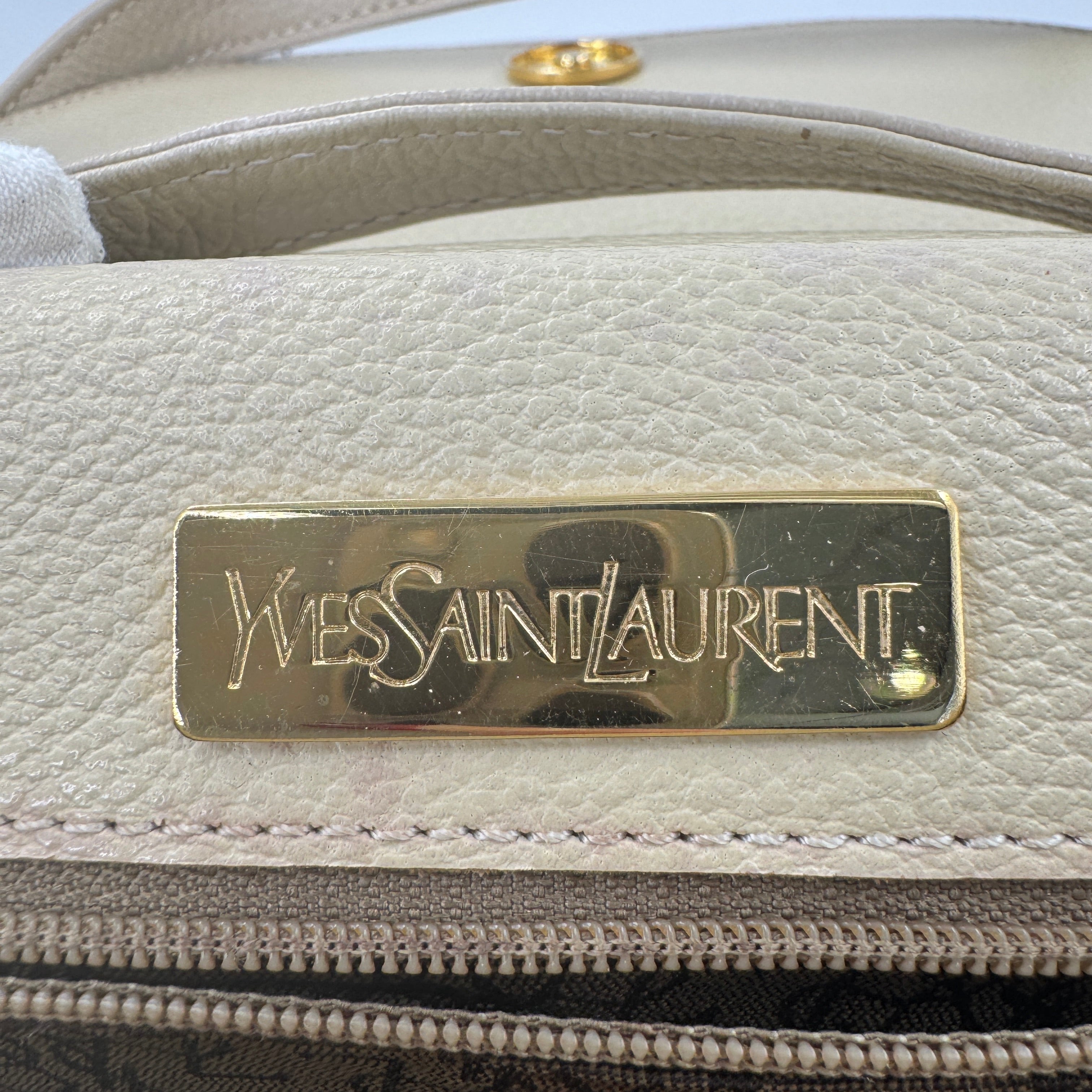 Yves Saint Laurent Mini Shoulder Bags Cream Beige