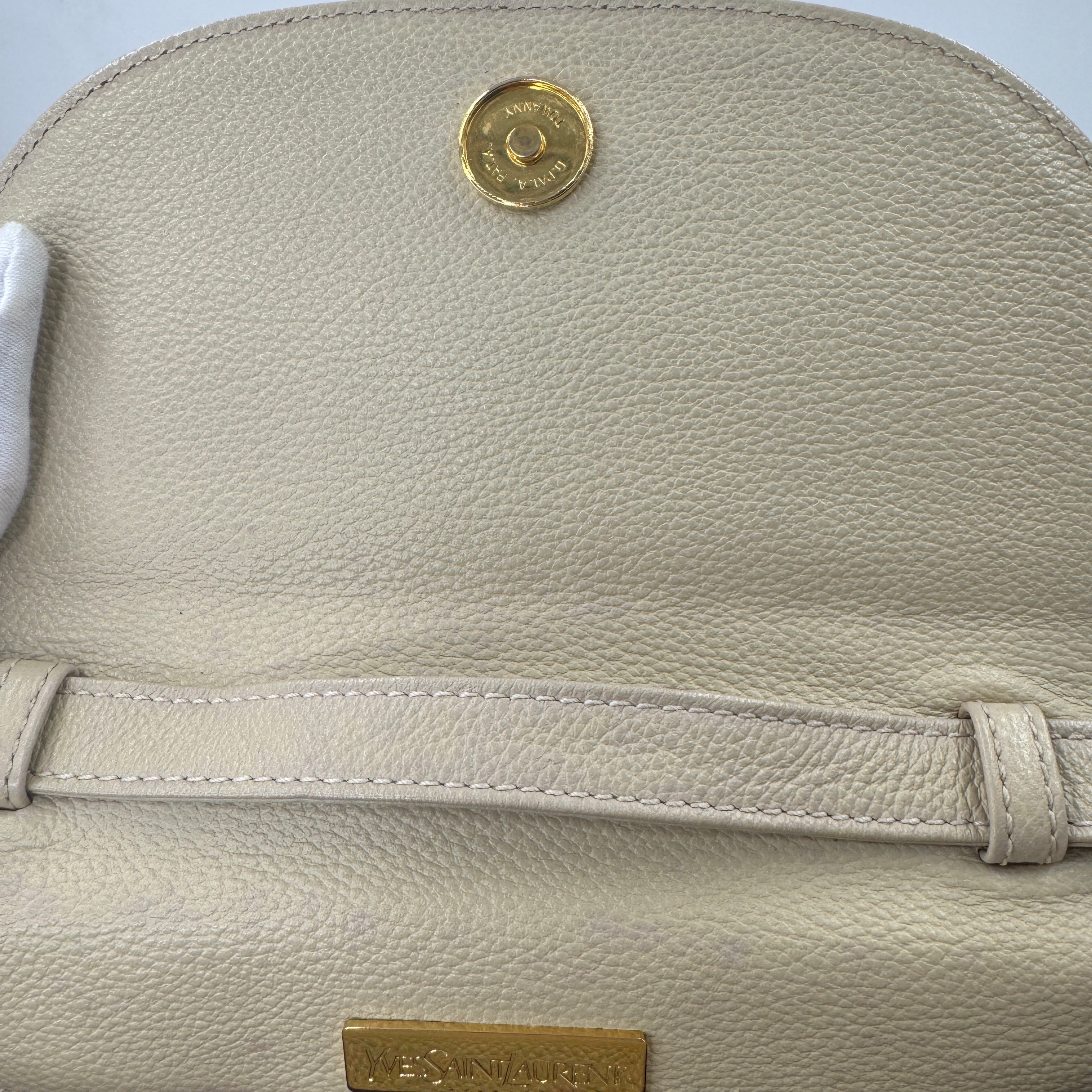 Yves Saint Laurent Mini Shoulder Bags Cream Beige