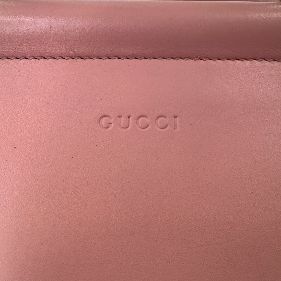 GUCCI Nappa Bamboo Small Nymphaea Top Handle Bag Perfect Pink