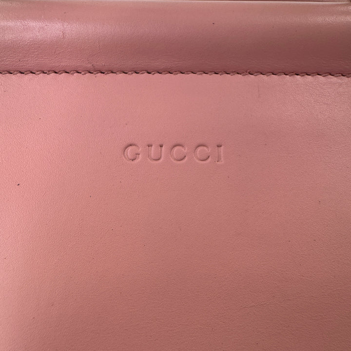 GUCCI Nappa Bamboo Small Nymphaea Top Handle Bag Perfect Pink