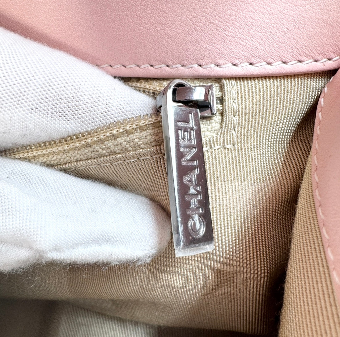 Chanel Patent Chevron New Medium Boy Light Pink