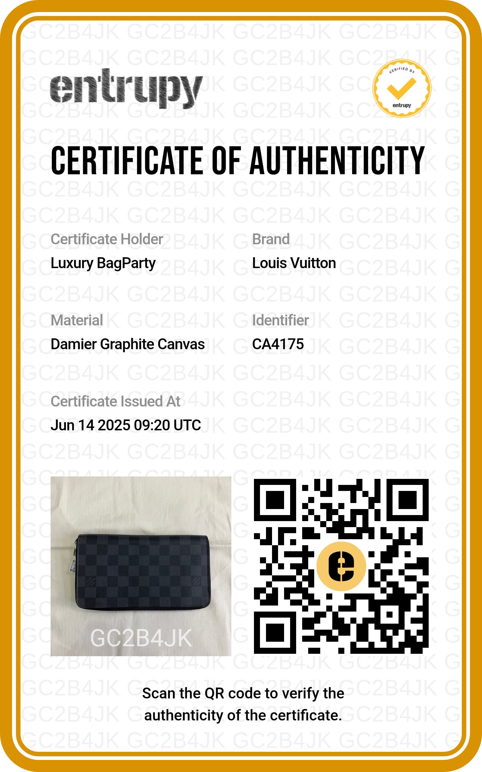 Louis Vuitton Damier Graphite Zippy Long Wallet