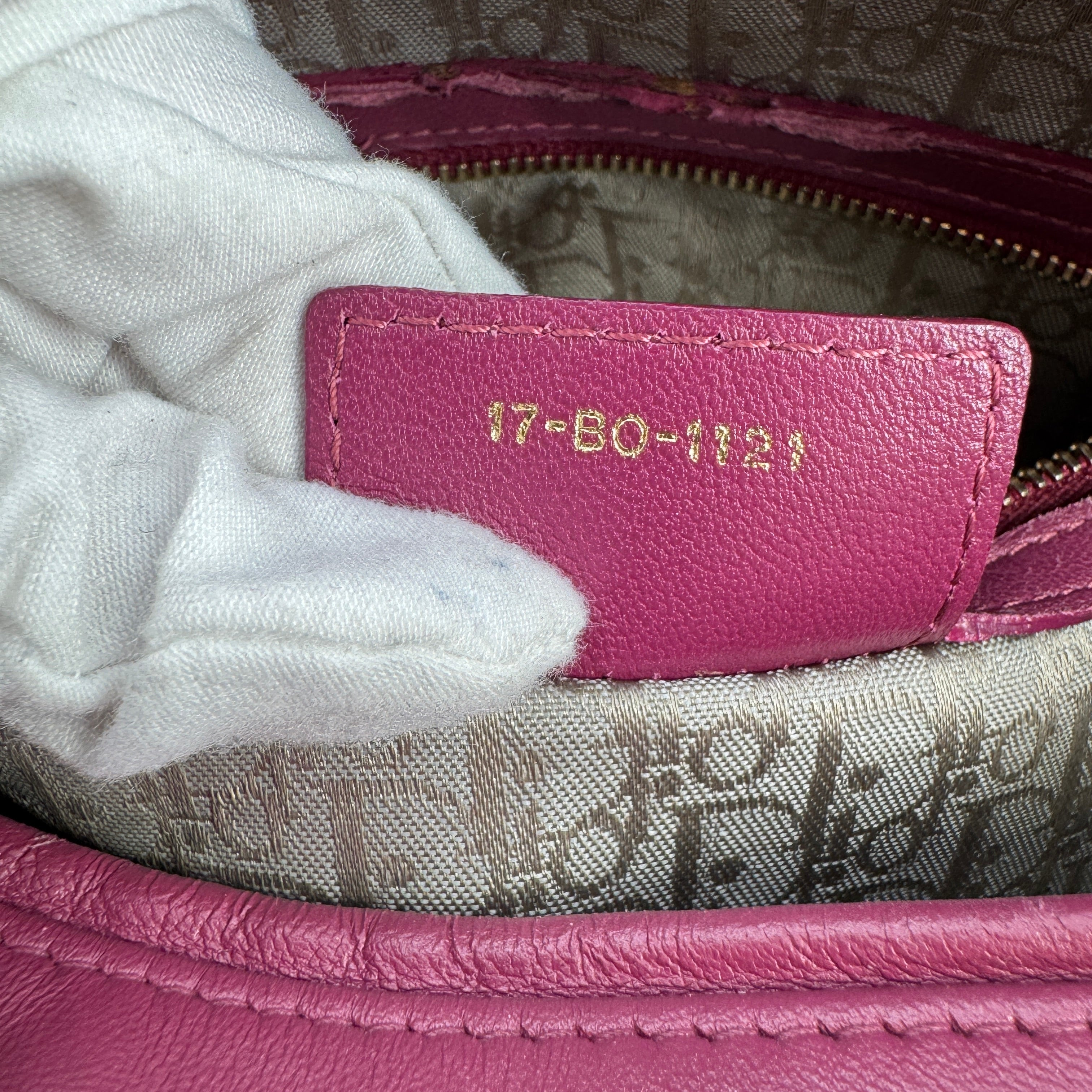 Christian Dior Lambskin Cannage Large Lady Dior Hot Pink Gold DR64