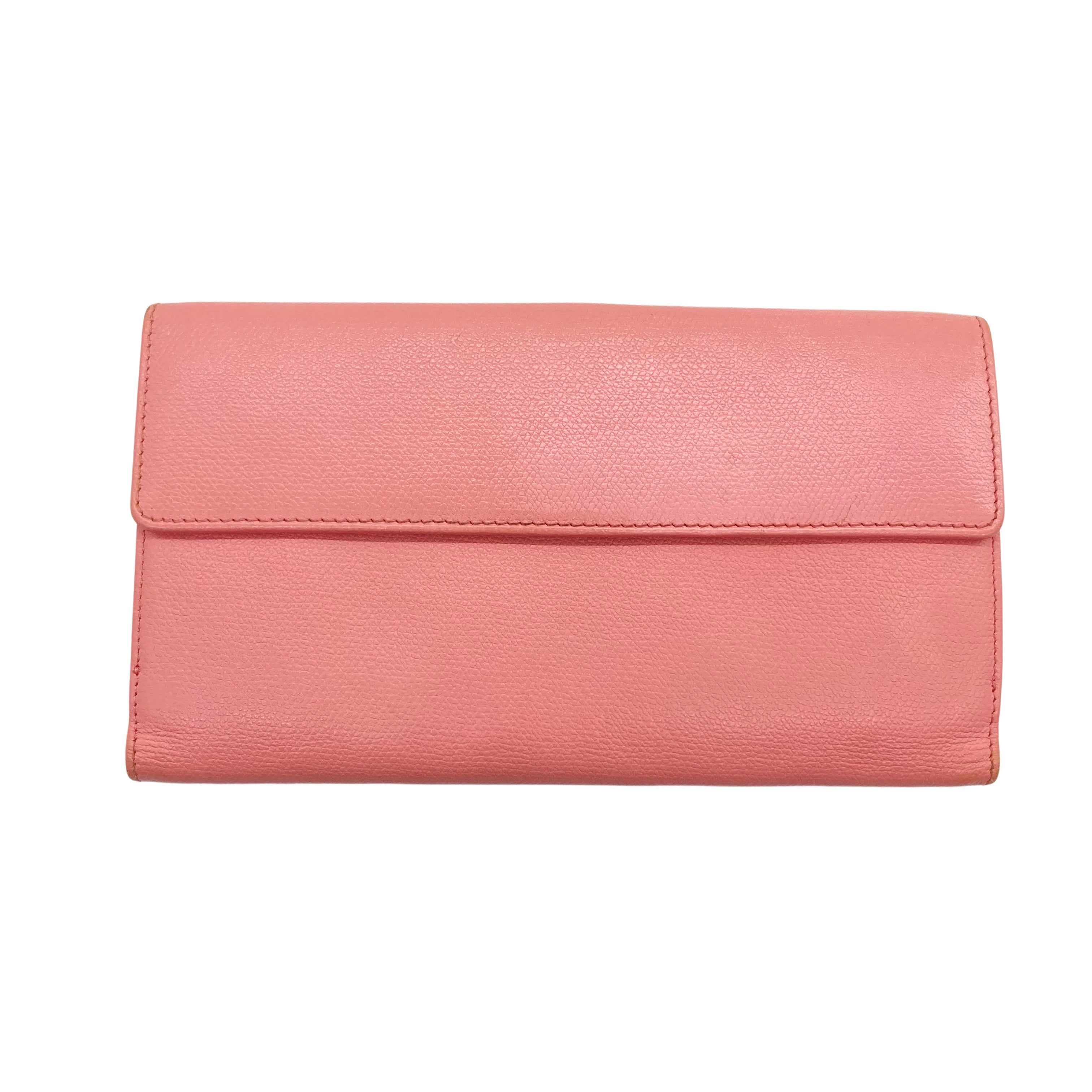 Chanel Coco Button Strap Wallet Bifold Light Pink (98***93) CC379