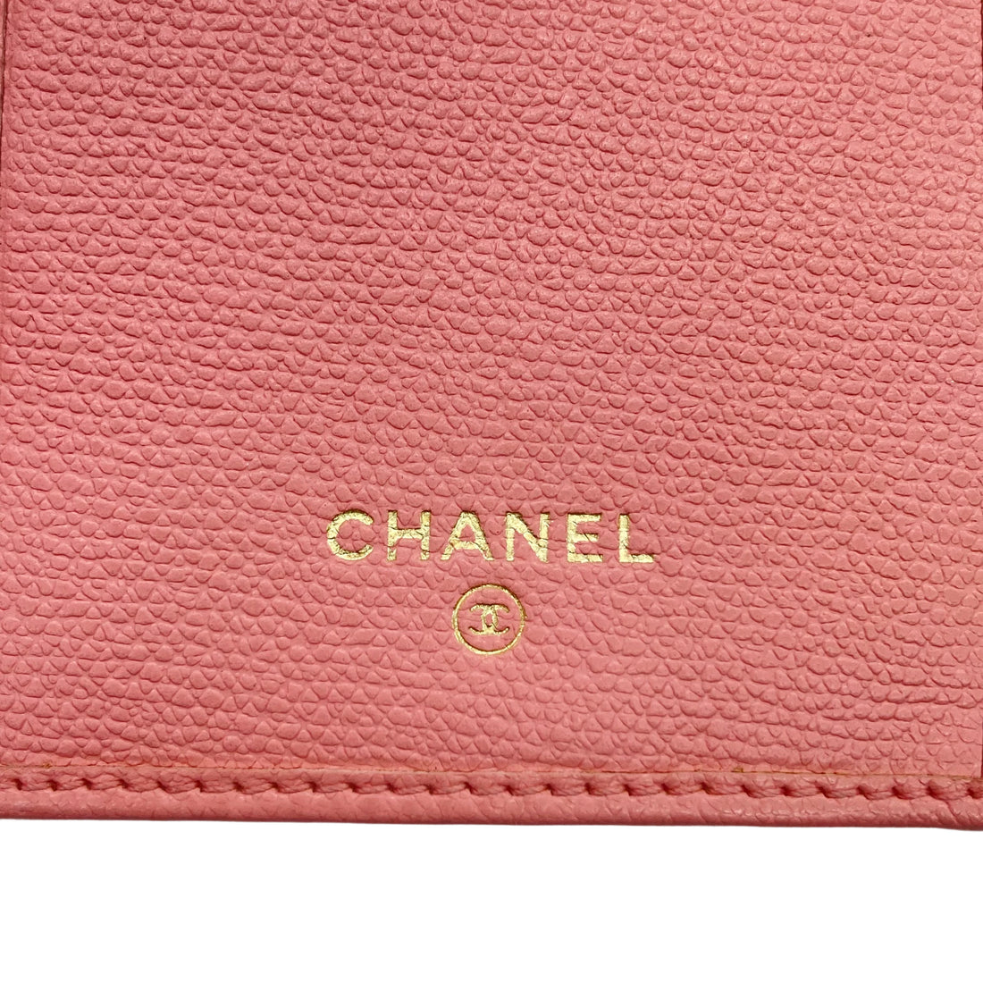 Chanel Coco Button Strap Wallet Bifold Light Pink (98***93) CC379