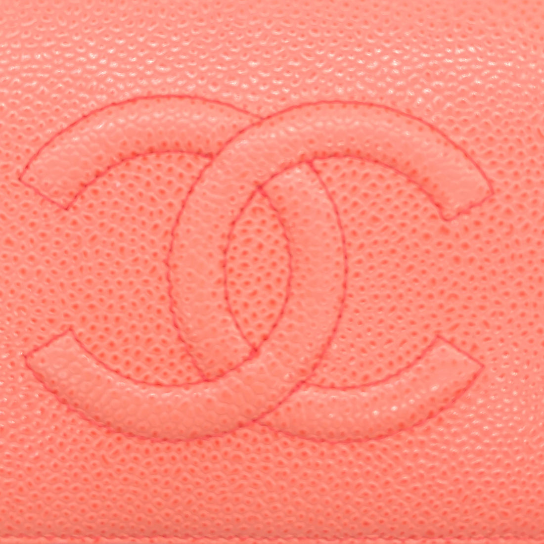 Chanel Caviar Wallet Bifold Pink (17***48) With Black Card CC378