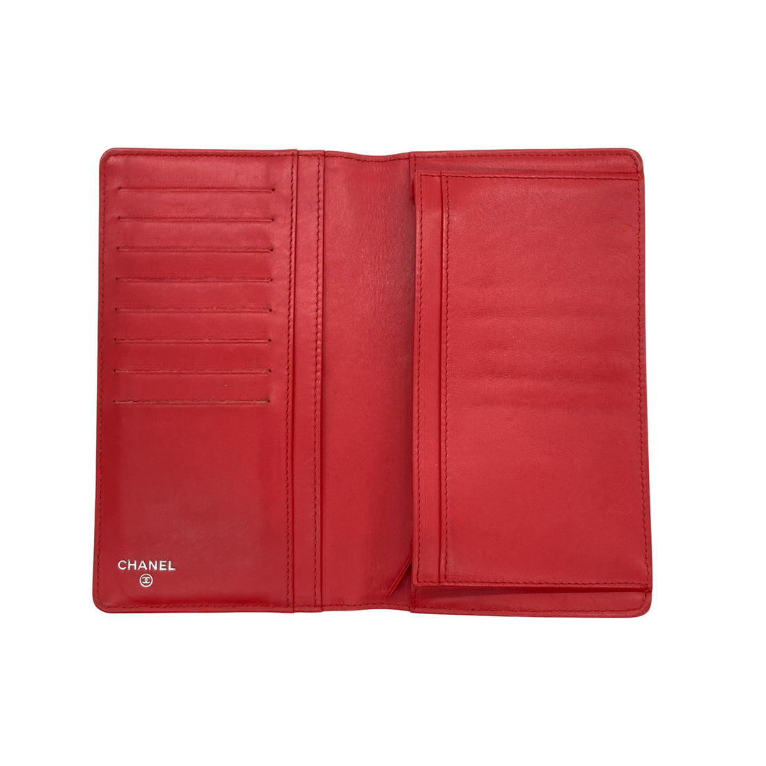 Chanel Caviar Wallet Bifold Pink (17***48) With Black Card CC378