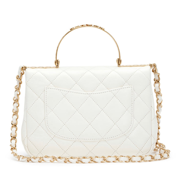 Chanel Quilted Calfskin Top Handle Flap Bag Microchip cc574