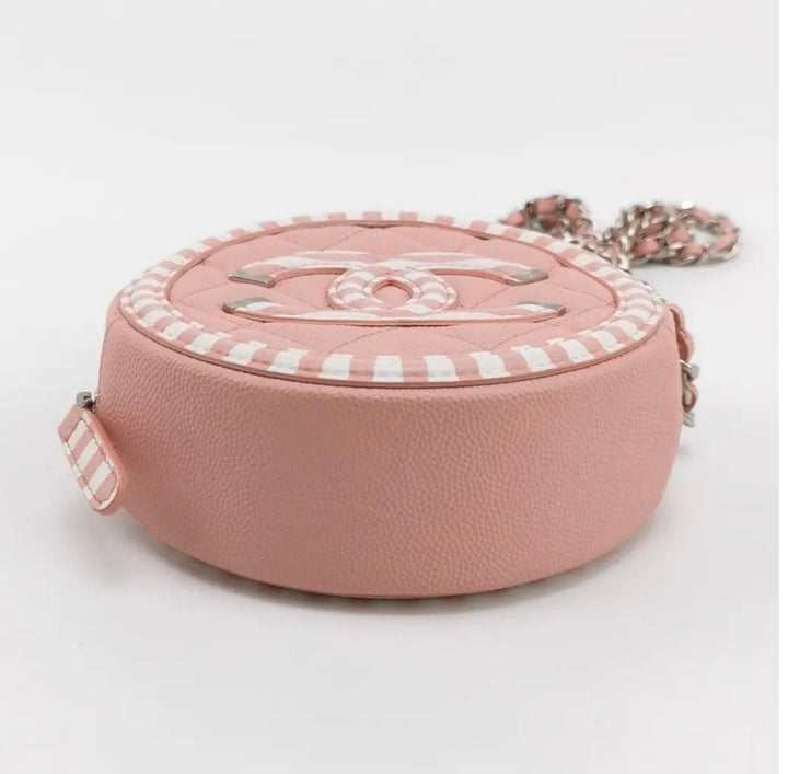 Chanel Quilted Round Filigree Crossbody Pink (27***98) cc573