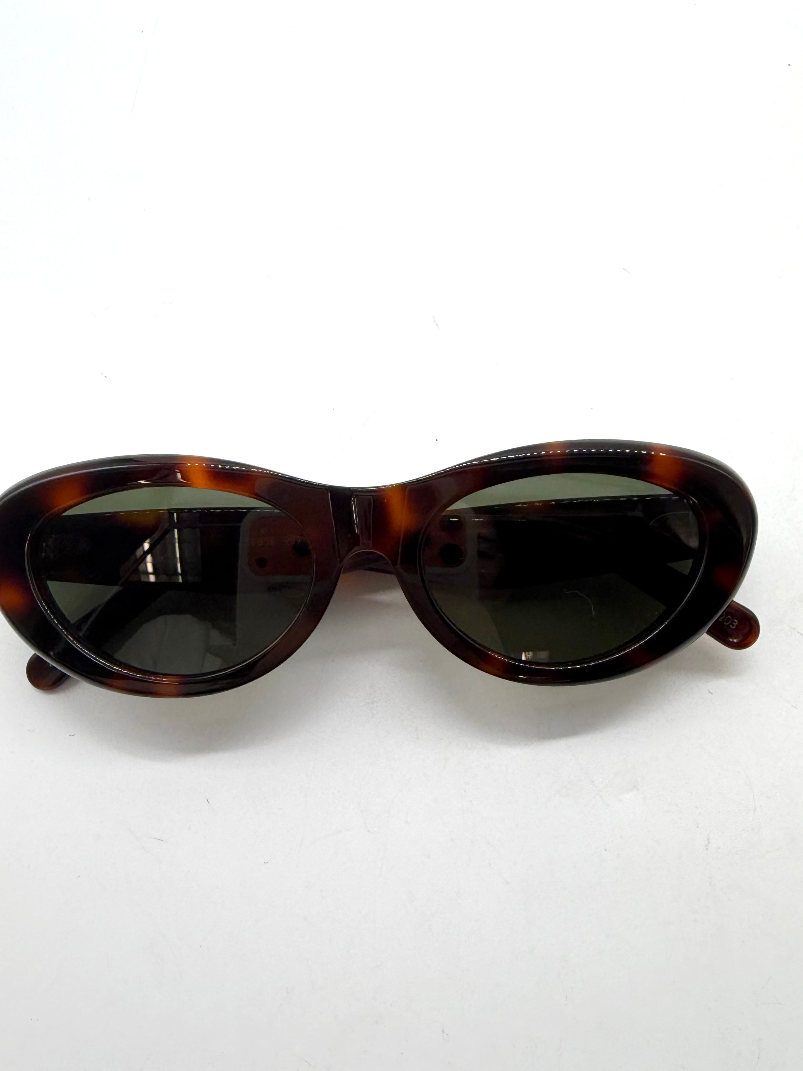 Louis Vuitton logo Oval Sunglasses Brown