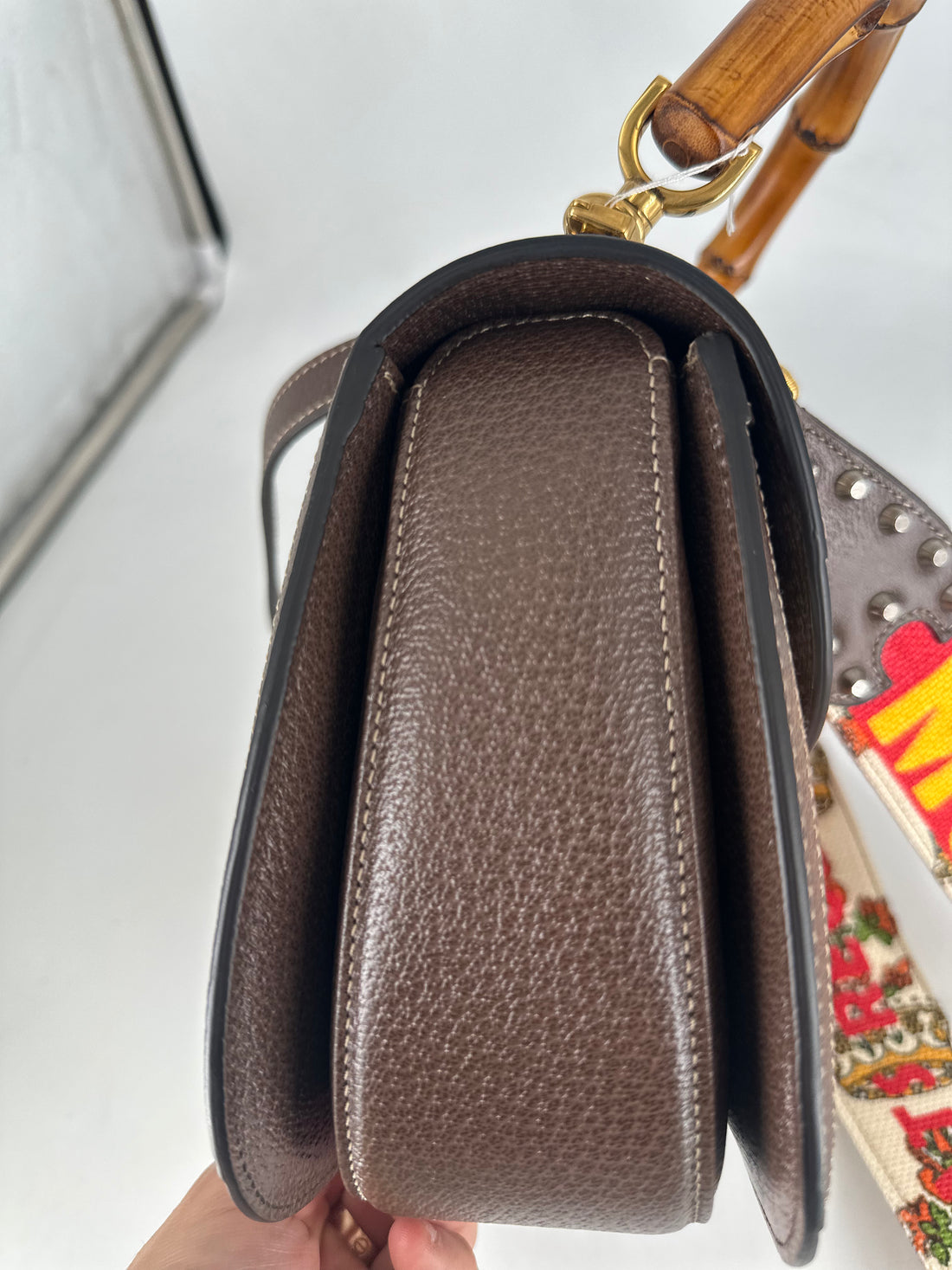 Gucci Bamboo 1947 Medium Top Handle Two Strap Shoulder Bag GG343