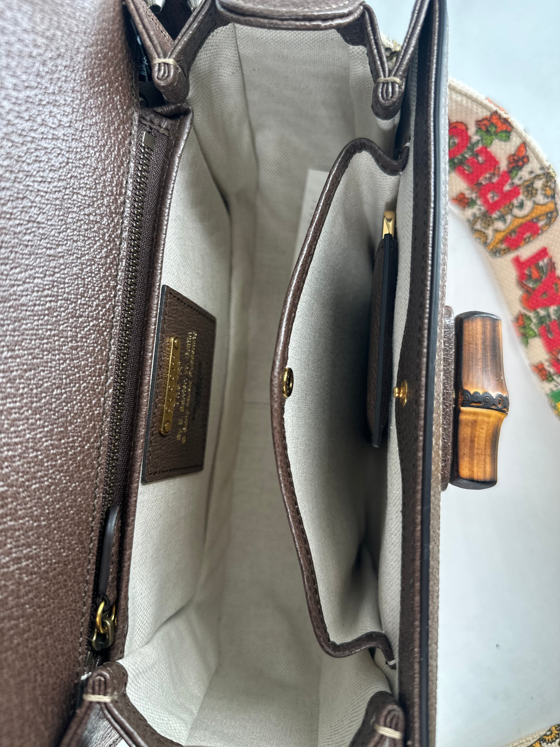Gucci Bamboo 1947 Medium Top Handle Two Strap Shoulder Bag GG343