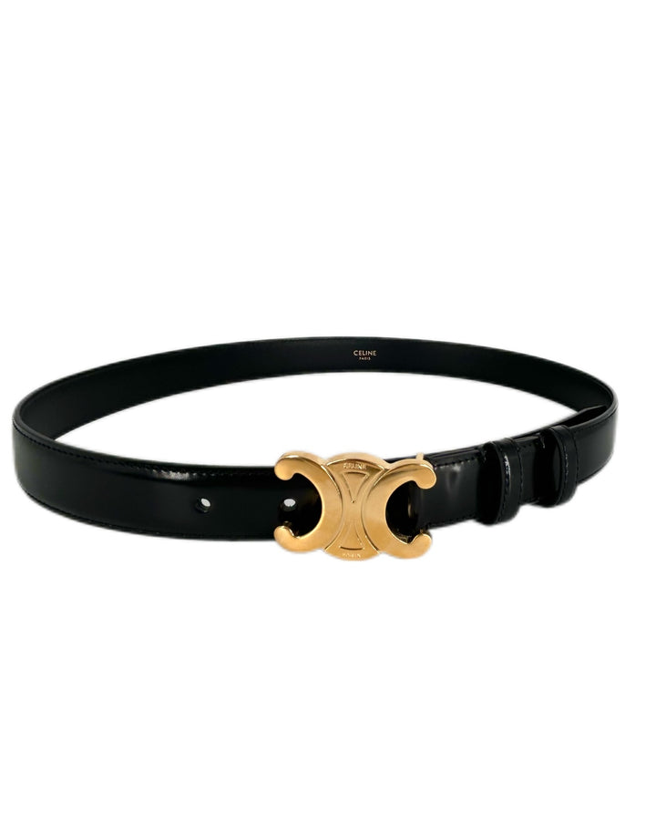 Celine Small Triomphe Belt in Taurillon Leather Size 80