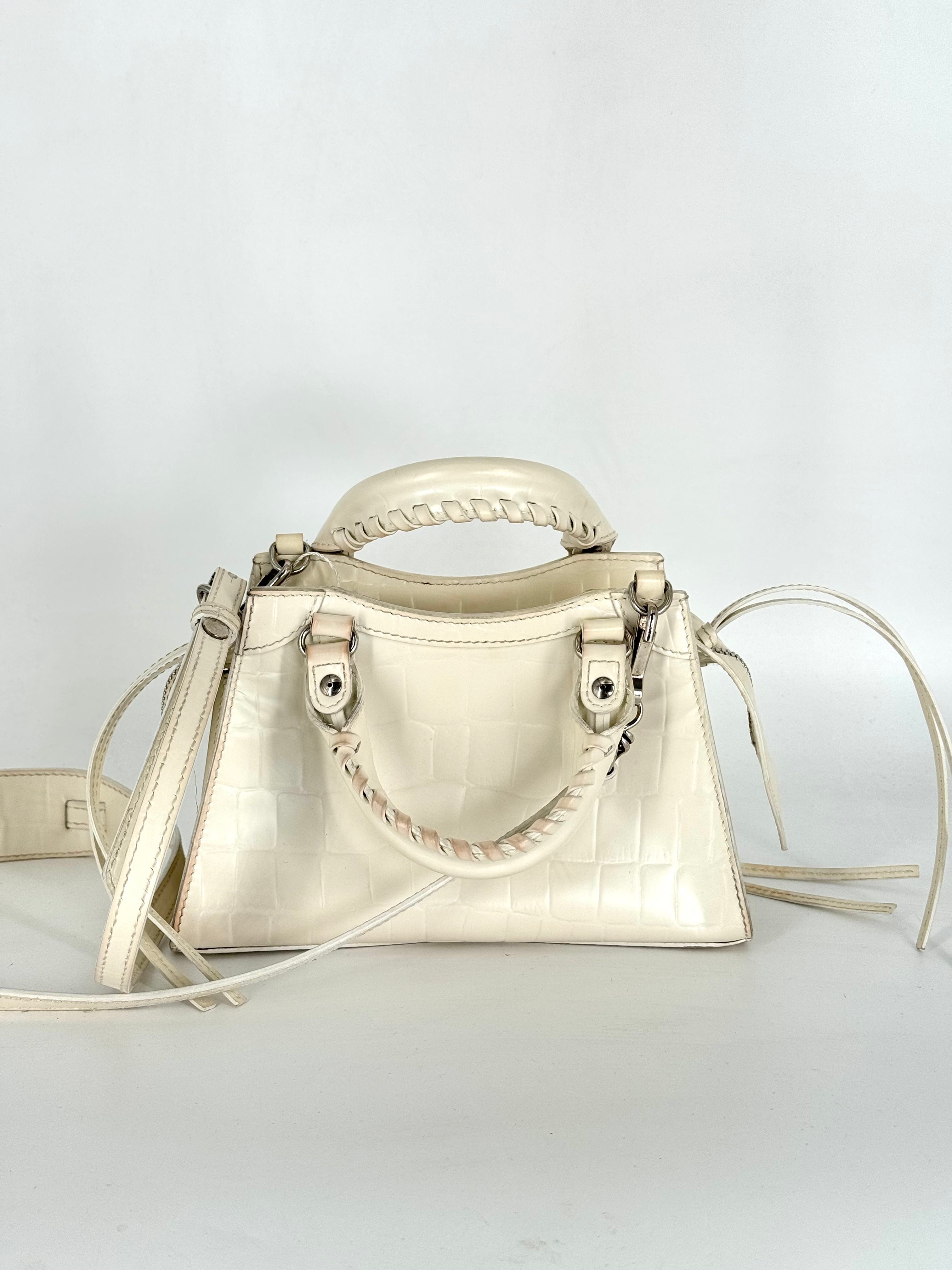 Balenciaga Leather Neo Classic Mini Bag White