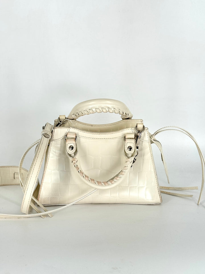 Balenciaga Leather Neo Classic Mini Bag White
