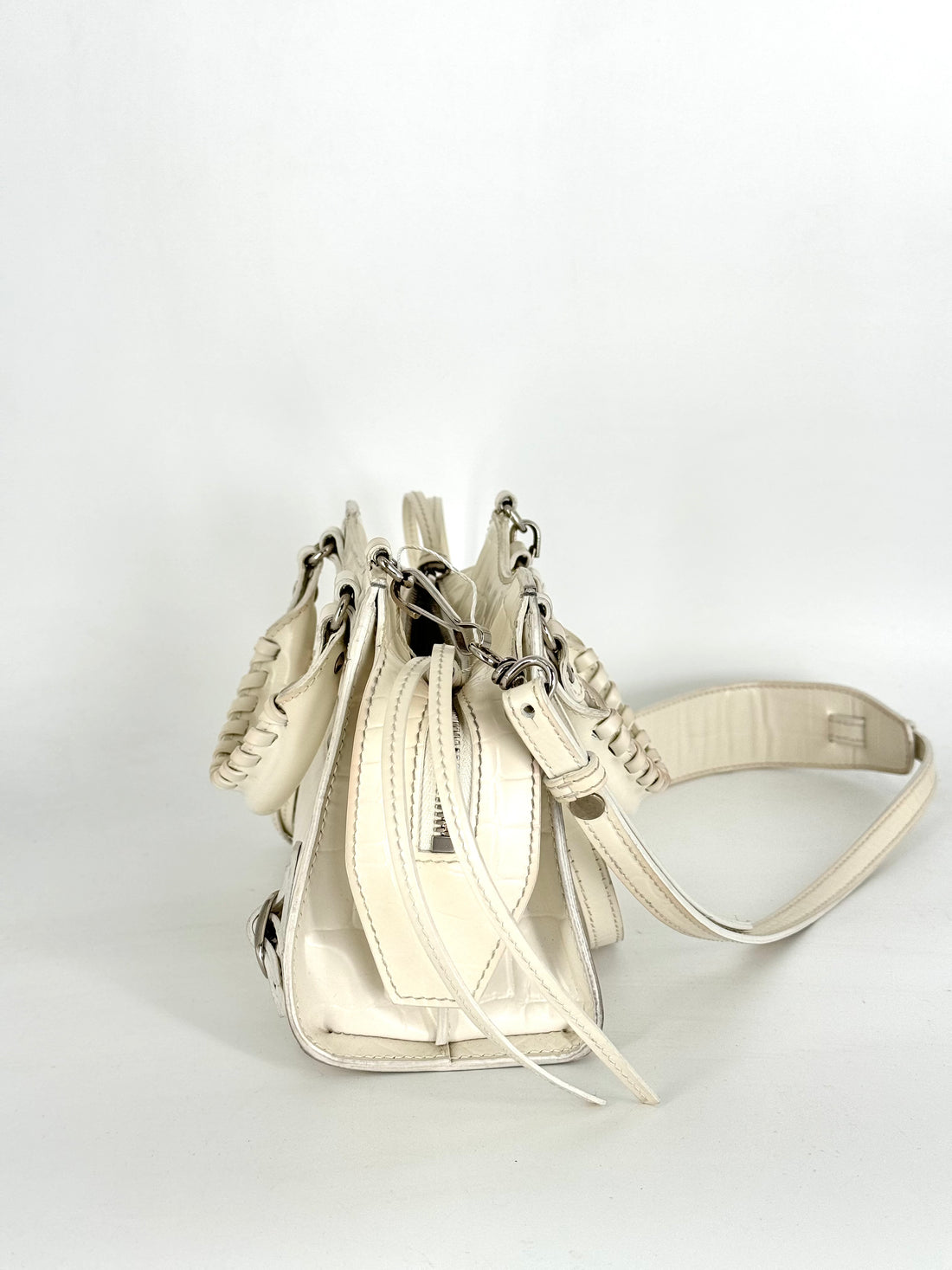 Balenciaga Leather Neo Classic Mini Bag White