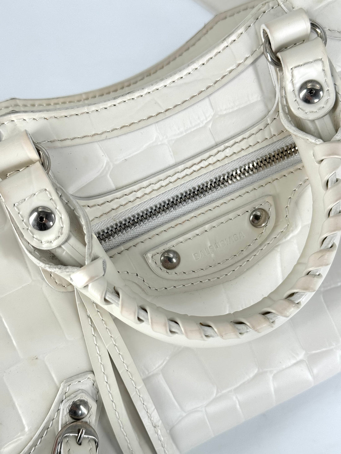 Balenciaga Leather Neo Classic Mini Bag White