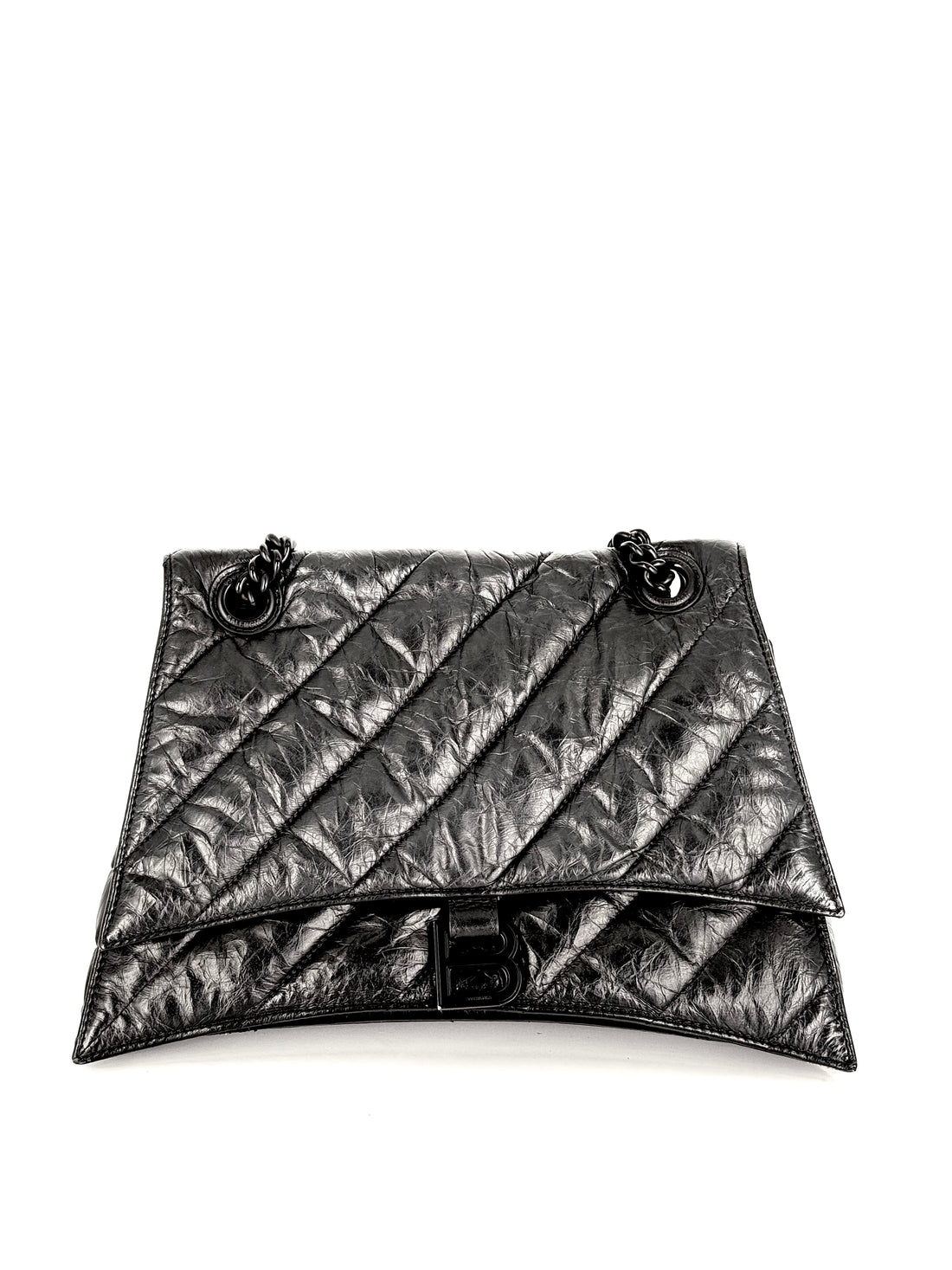 Balenciaga Women's Crush Medium Chain Bag Quilted In Black