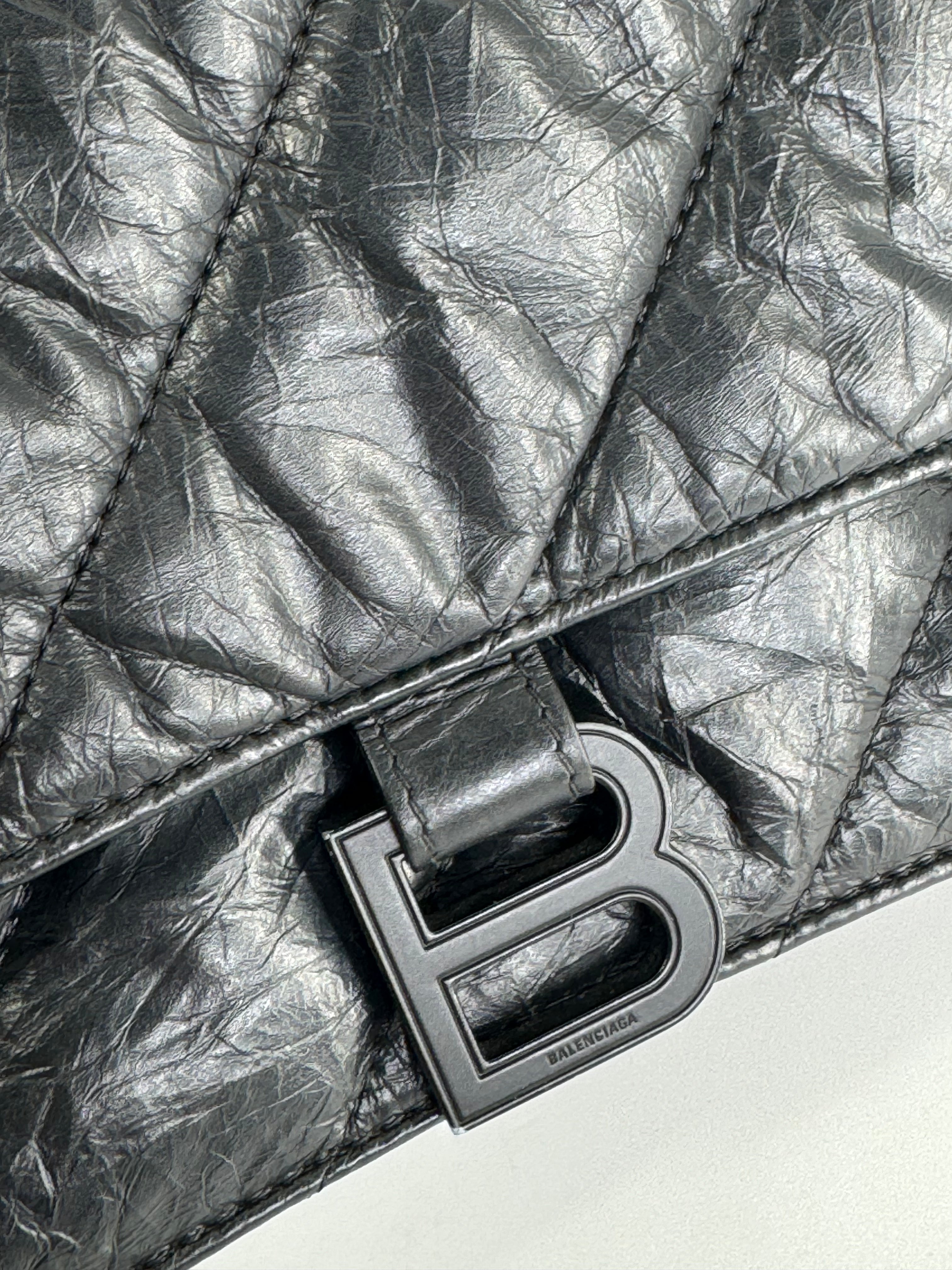 Balenciaga Women's Crush Medium Chain Bag Quilted In Black