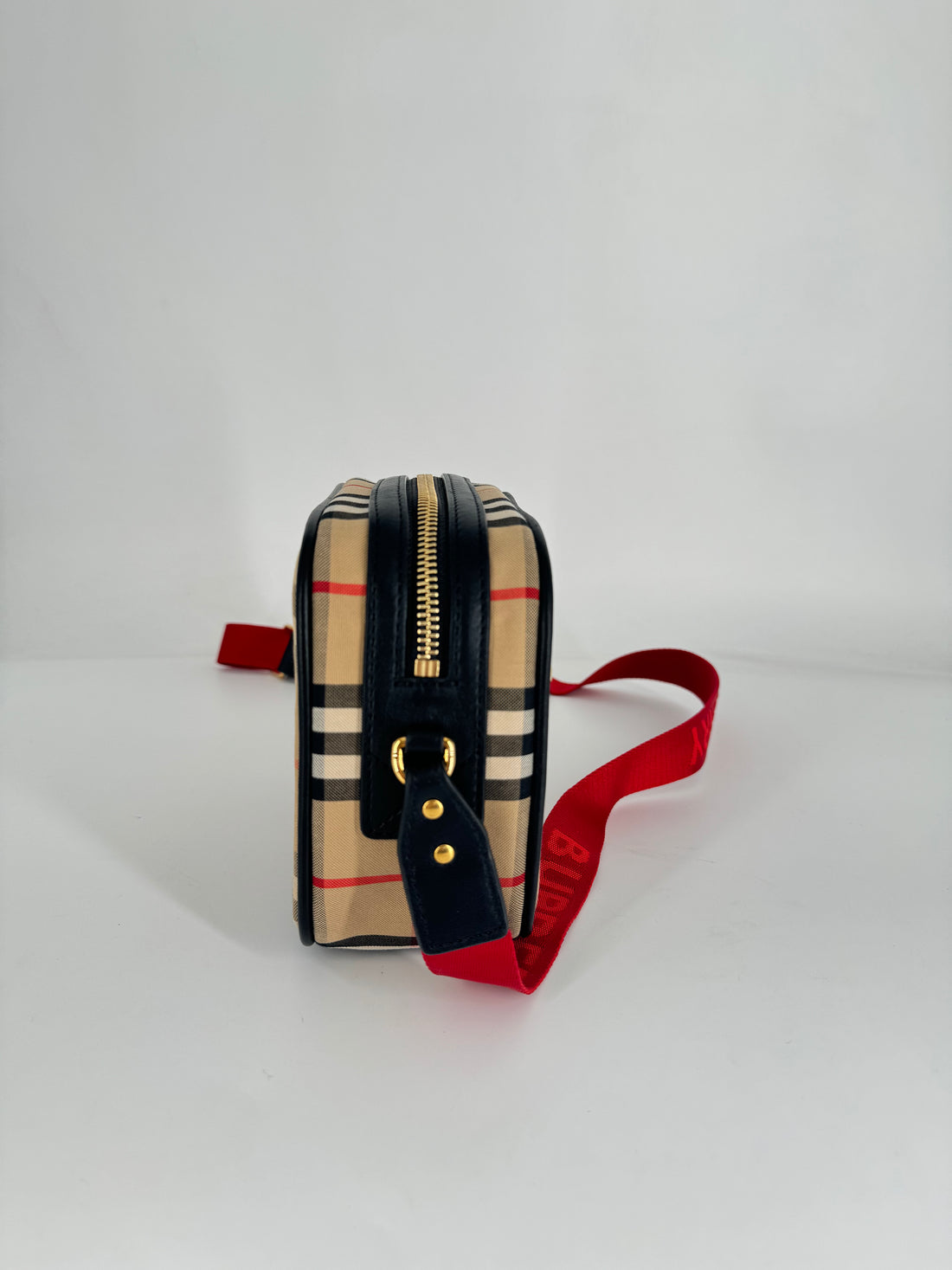 Burberry Check Calfskin Deer Camera bag