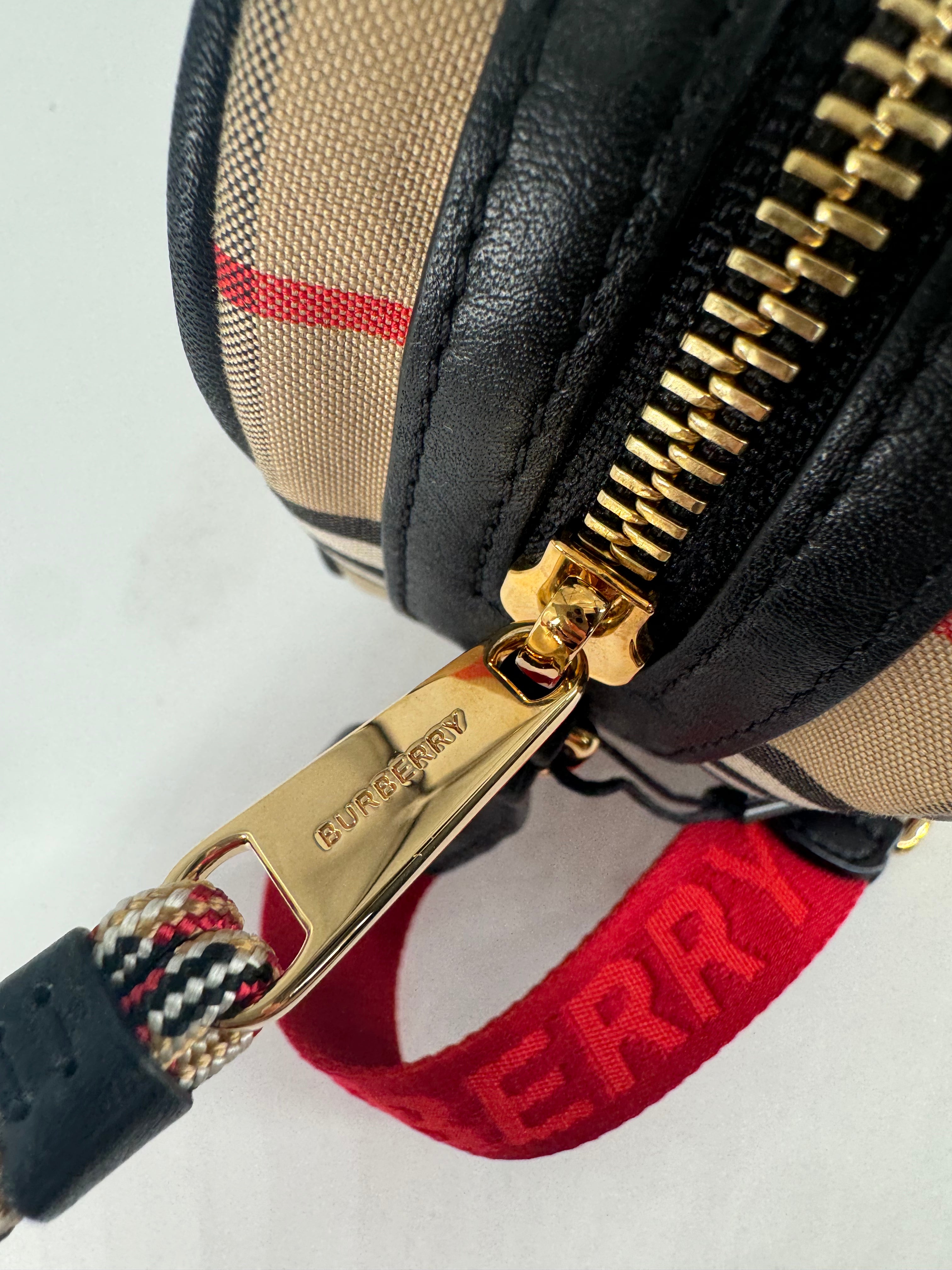 Burberry Check Calfskin Deer Camera bag