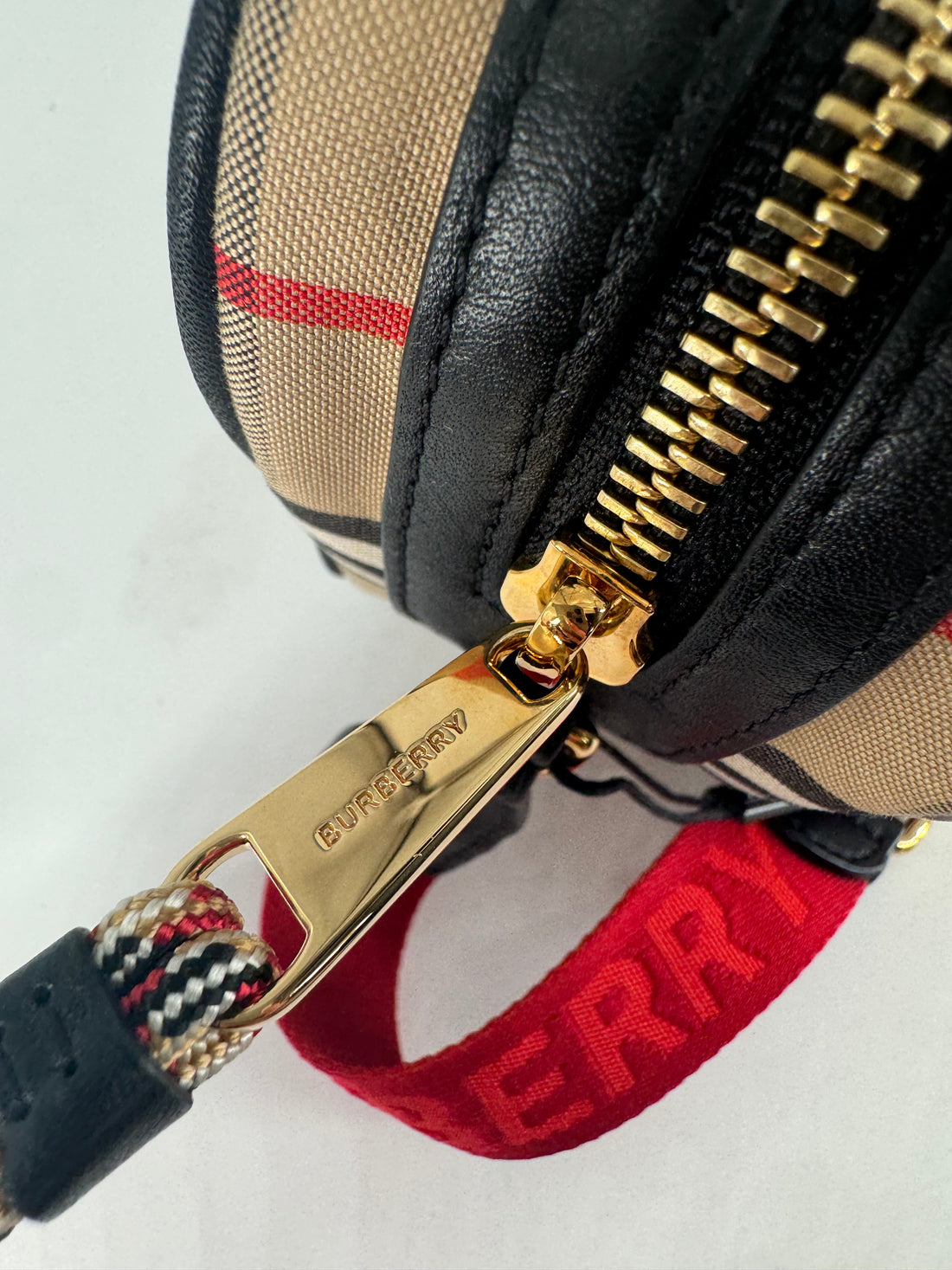 Burberry Check Calfskin Deer Camera bag