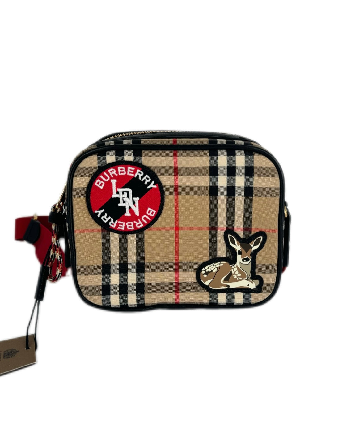 Burberry Check Calfskin Deer Camera bag