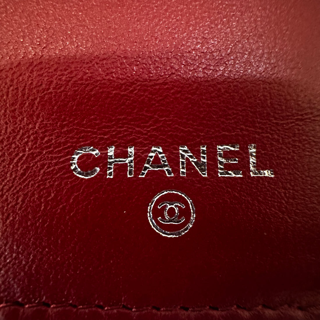 Chanel Camellia Embossed Flap Wallet Red