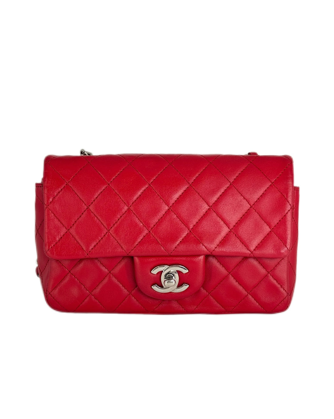 Chanel Quilted Rectangular Flap Red Mini