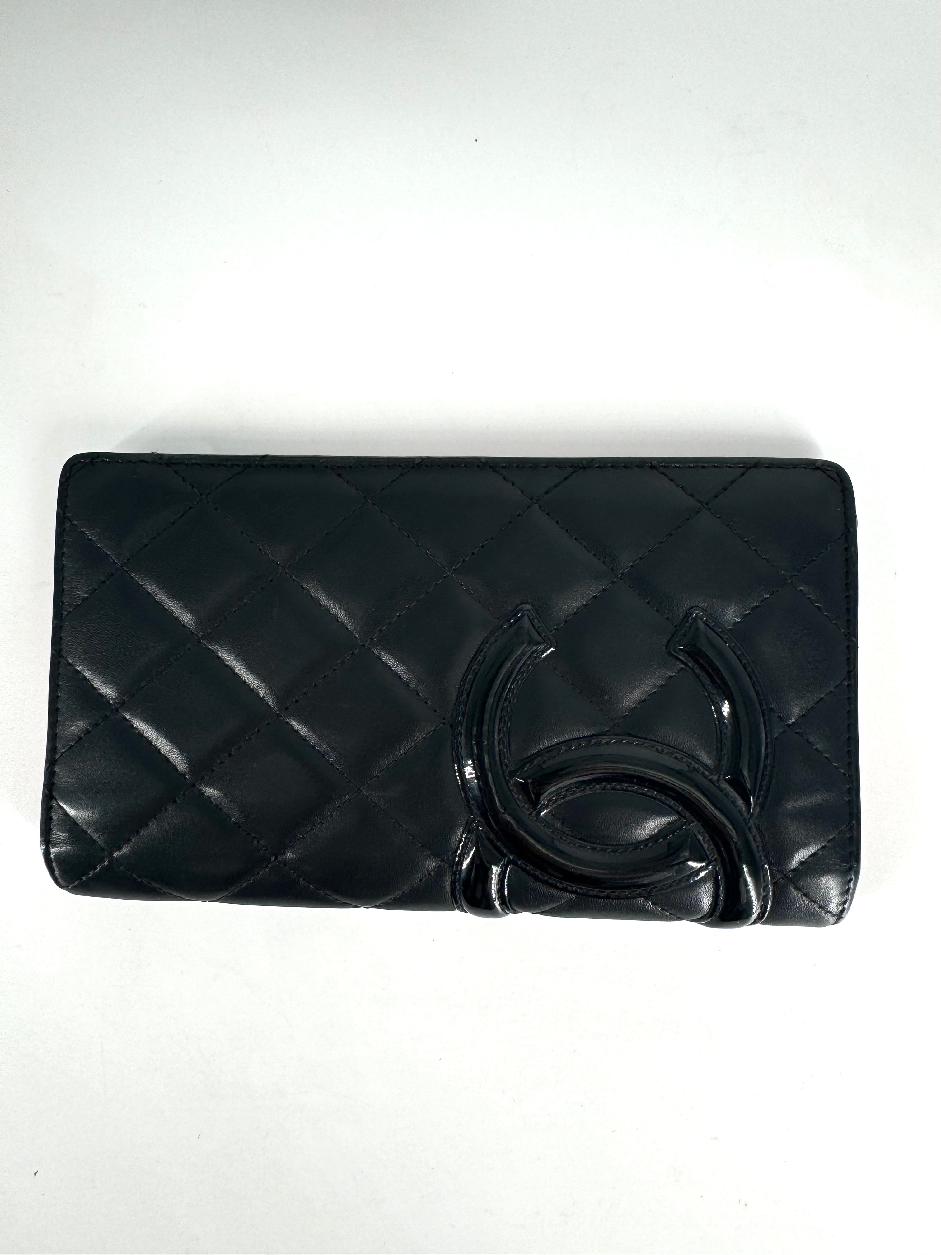 Chanel Cambon Bifold Wallet Black CC