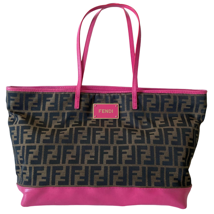 Fendi Zucca Vitello Elite Medium Roll Tote
