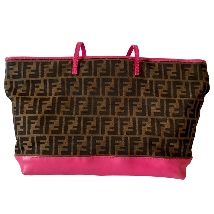 Fendi Zucca Vitello Elite Medium Roll Tote