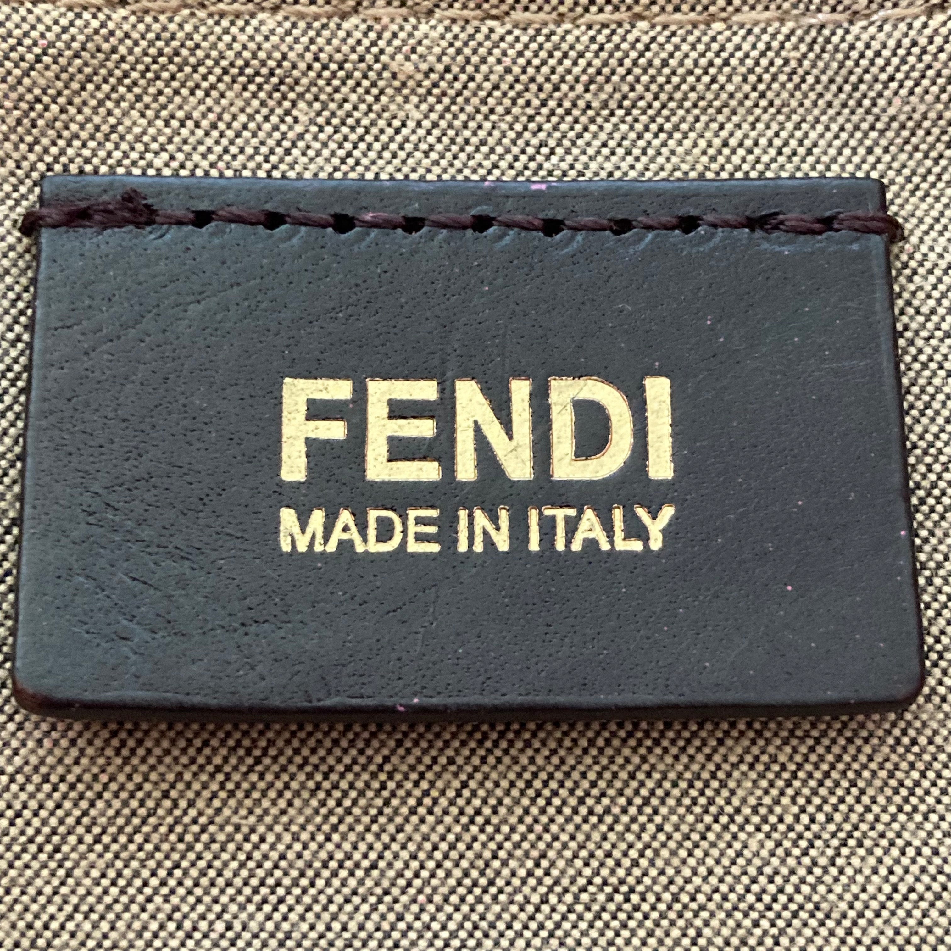 Fendi Zucca Vitello Elite Medium Roll Tote