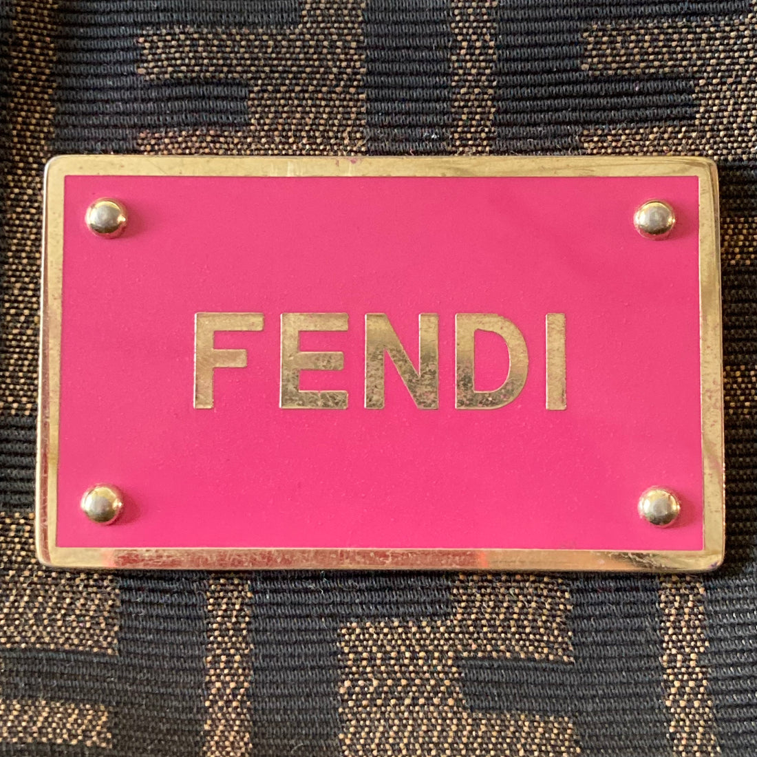 Fendi Zucca Vitello Elite Medium Roll Tote