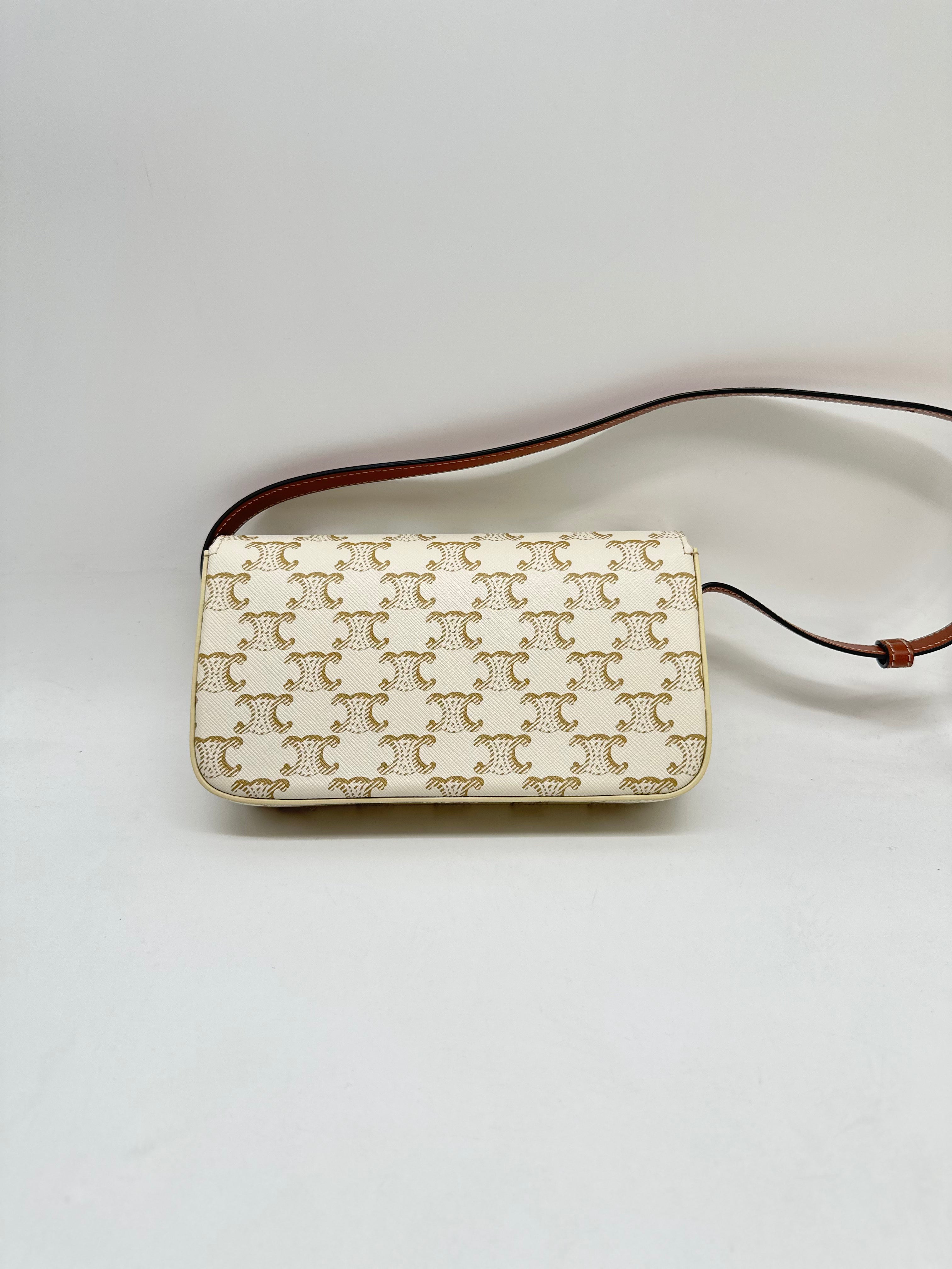 celine teen triomphe shoulder bag pvc white CE90