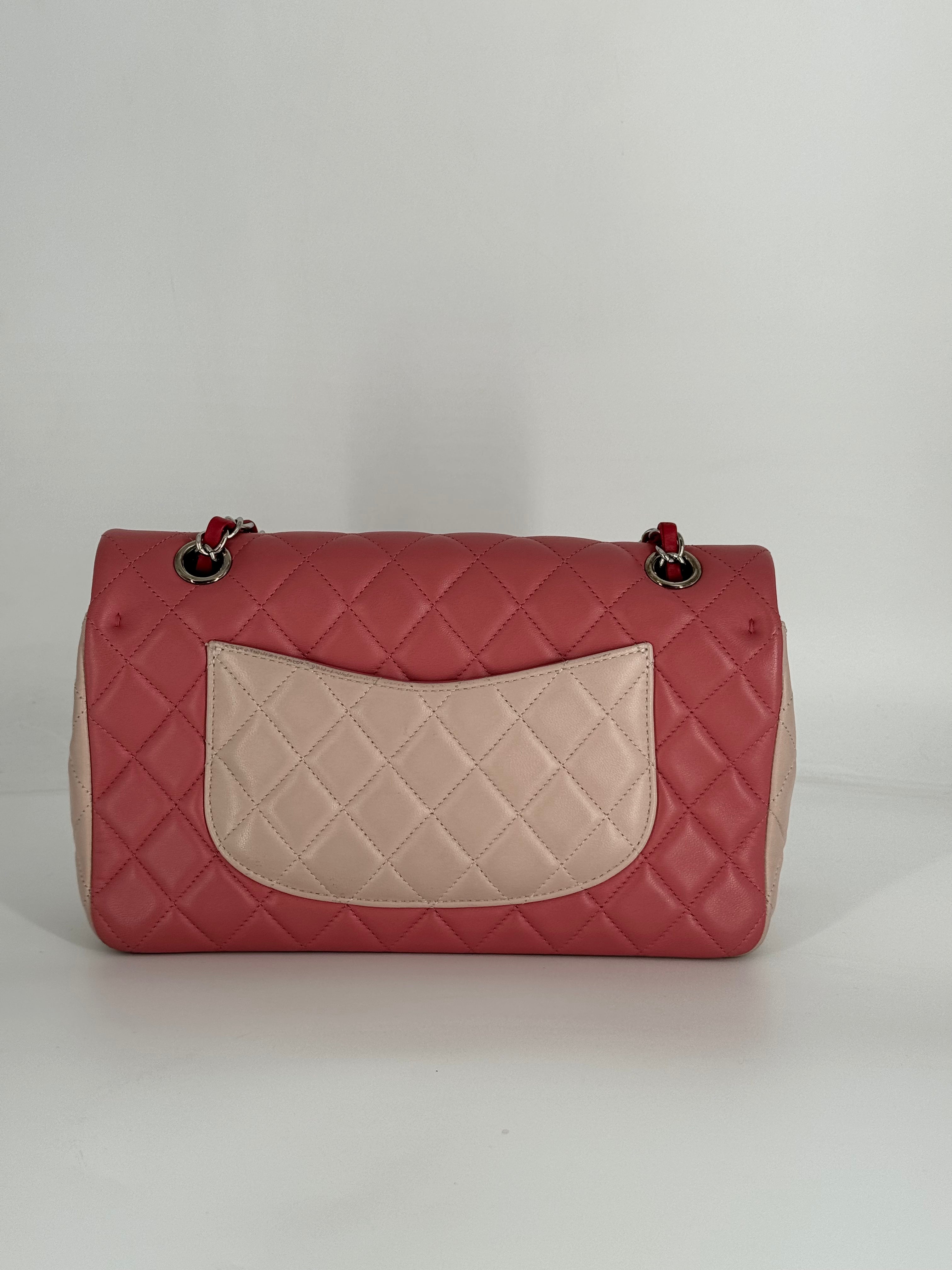 Chanel TriColor Pink Single Flap With Charms
