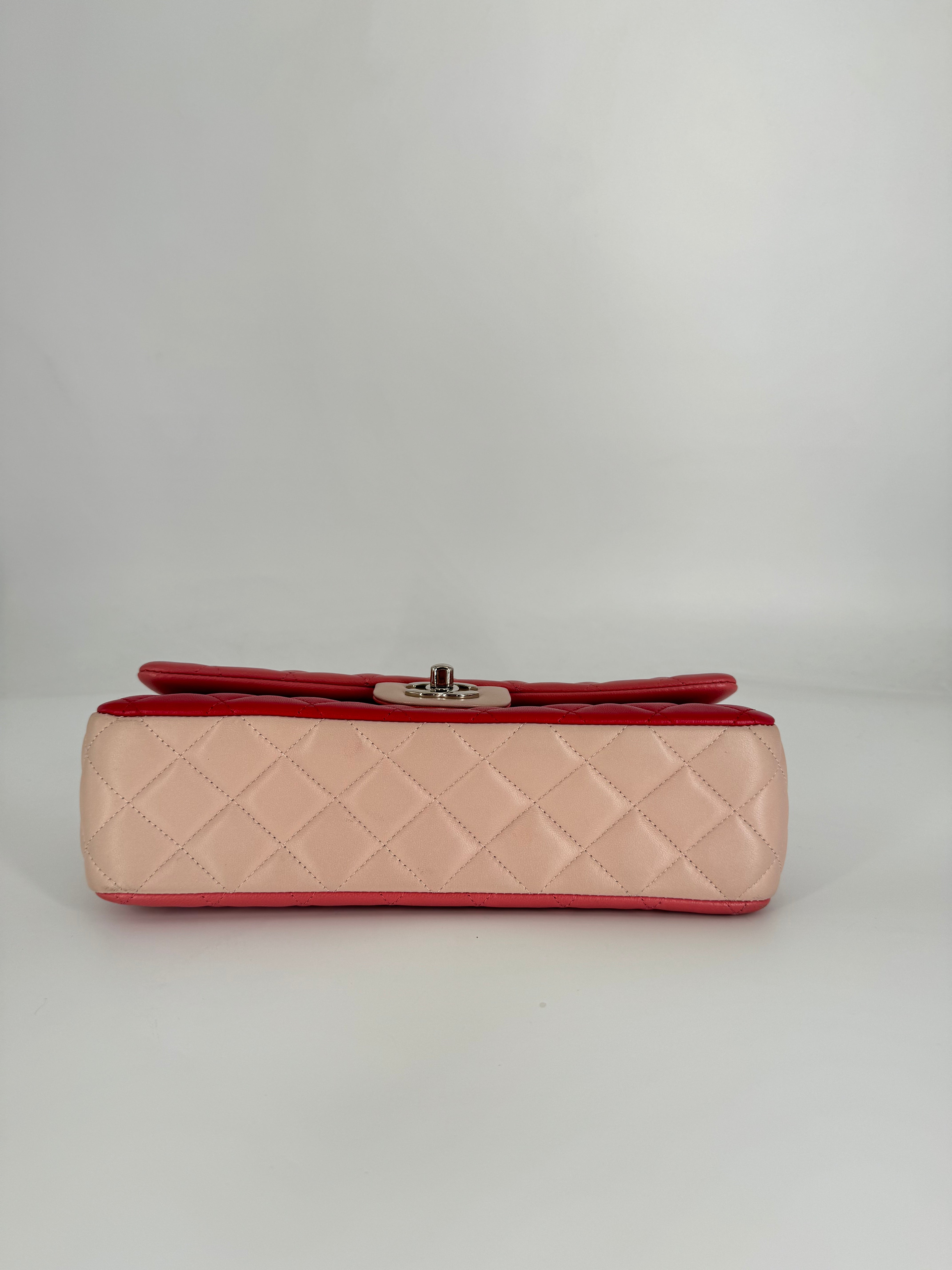 Chanel TriColor Pink Single Flap With Charms